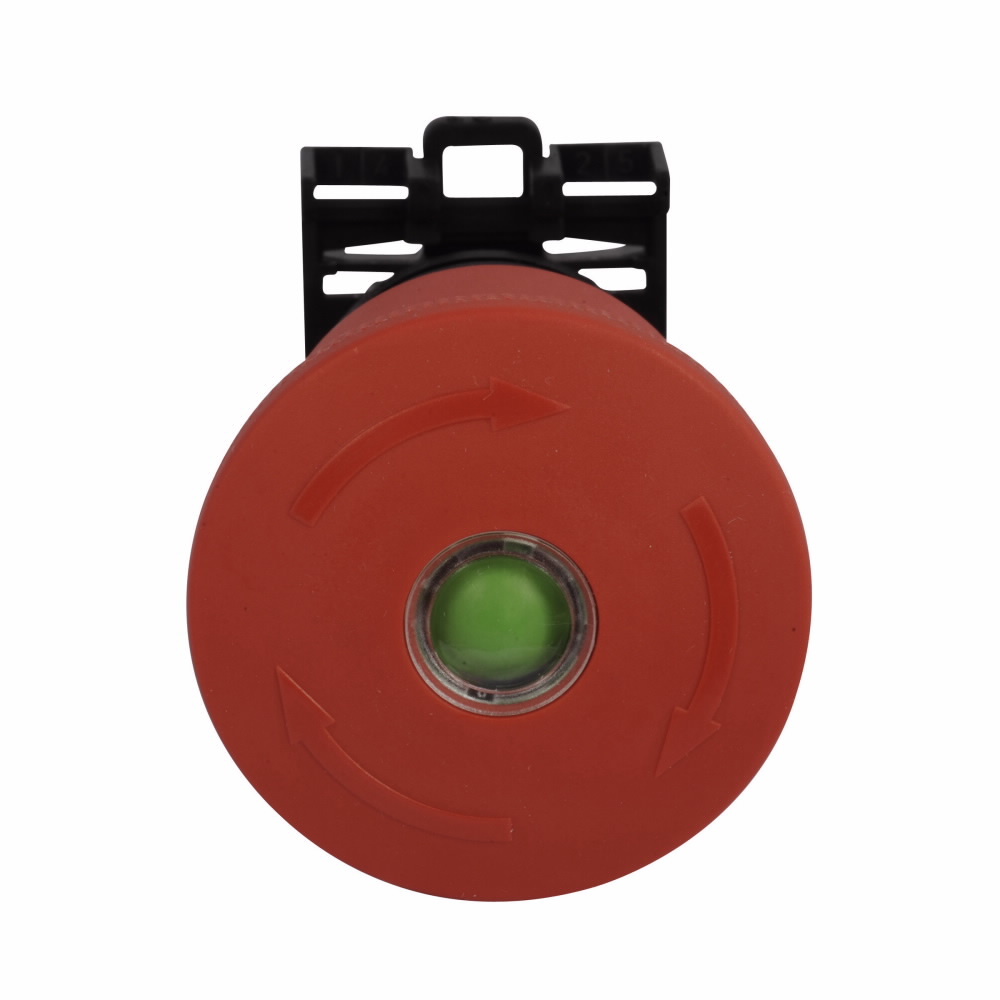 M22-PVT45P-MPI Modular Non-Illuminated Emergency Stop Operator With Mechanical Indication, 22.5 mm, Red/Silver