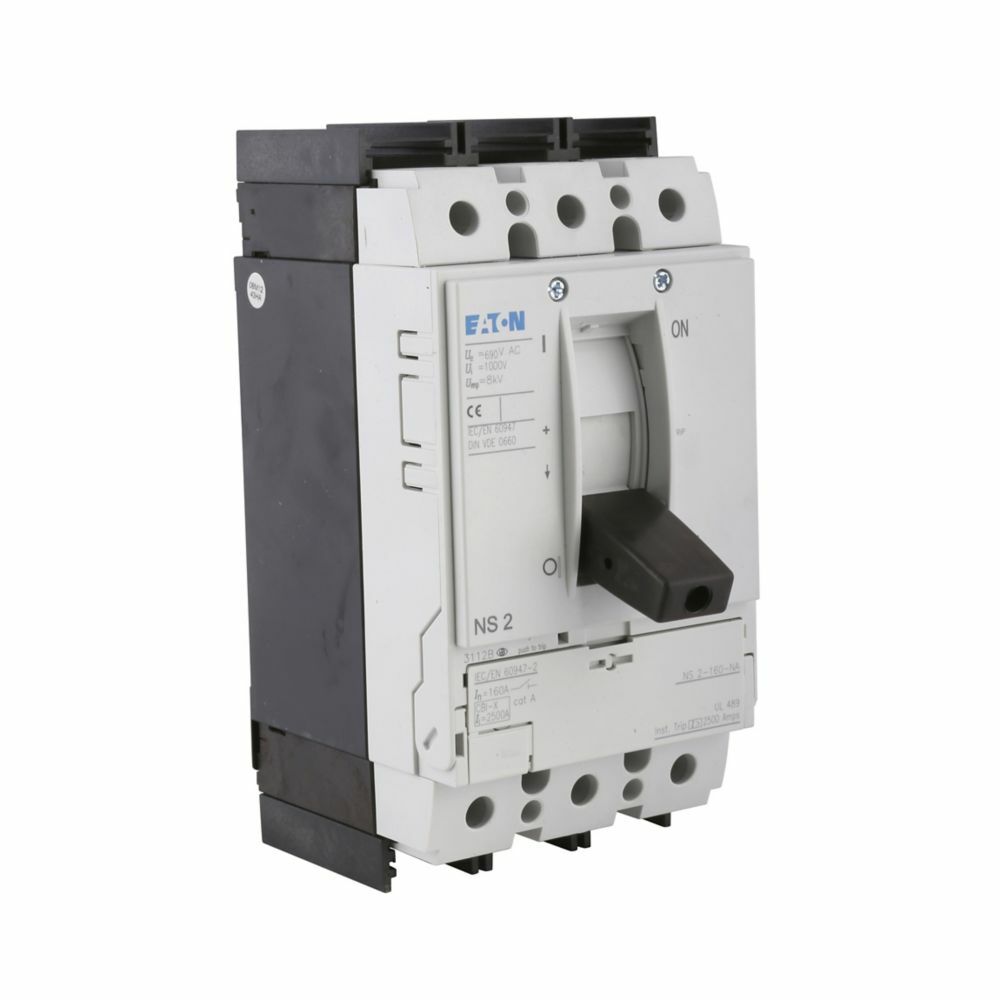 NS2-160-NA NZM Molded Case Circuit Breaker, 600 V AC, 160 A, 150 kA Interrupt, 3 Poles