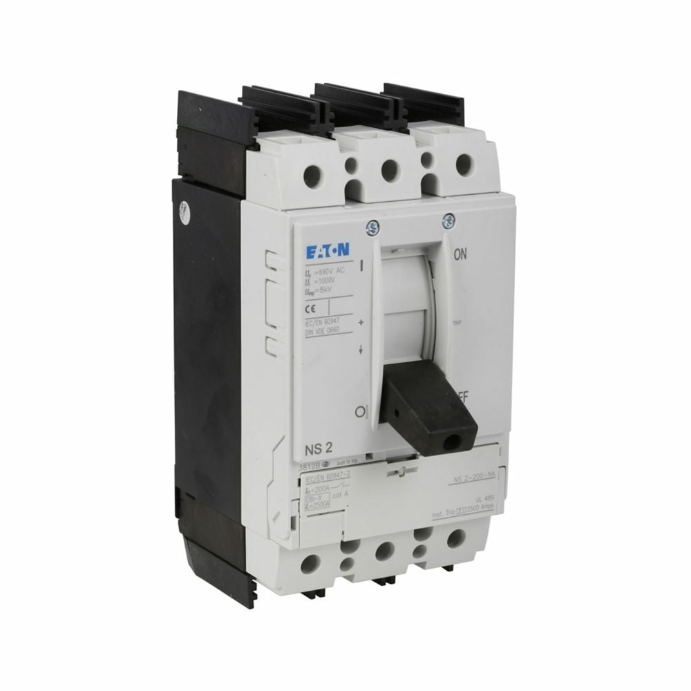 NS2-200-BT-NA NZM Molded Case Circuit Breaker, 600 V AC, 200 A, 150 kA Interrupt, 3 Poles
