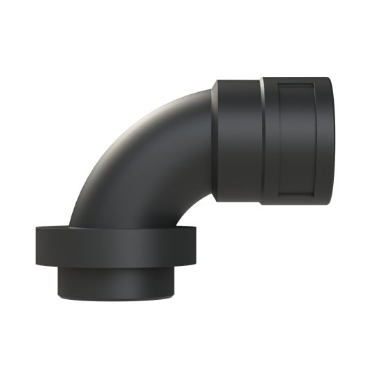 NVBV-M409-13 PMA Type VBV Curved Conduit Elbow With Oval Clip, Conduit Seal, Thread Gasket, NW29 Trade, 90 deg, Polyamide/Nylon 6