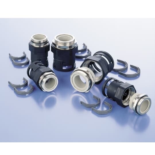 NVNZ-M207R/P PMA VNZ Straight Conduit Connector With Strain Relief, NW17 Trade, 4 to 6.5 mm Cable Openings, For Use With PMAFLEX/Pro/Smart Line/Nylon Flexible Conduit, Polyamide 6