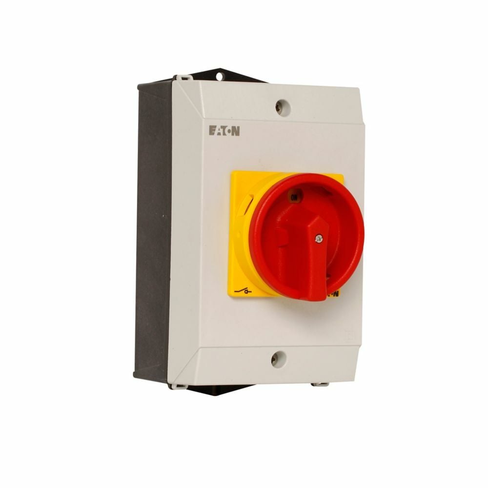 P1-25/I2/SVB-SW/HI11 Main Rotary Disconnect Switch With Black Rotary Handle and Locking Ring, 600/690 V AC, 25 A, 1NO-1NC 1 Form A/1 Form B Contact, 3 Poles