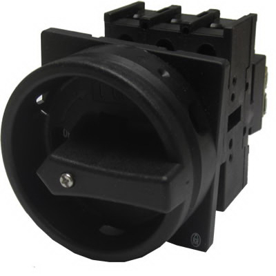 P1-32/EA/SVB-SW Circuit Interrupter Rotary Disconnect Switch With Black Rotary Handle and Locking Ring, 600/690 V AC, 32 A, 15 hp, 3 Poles