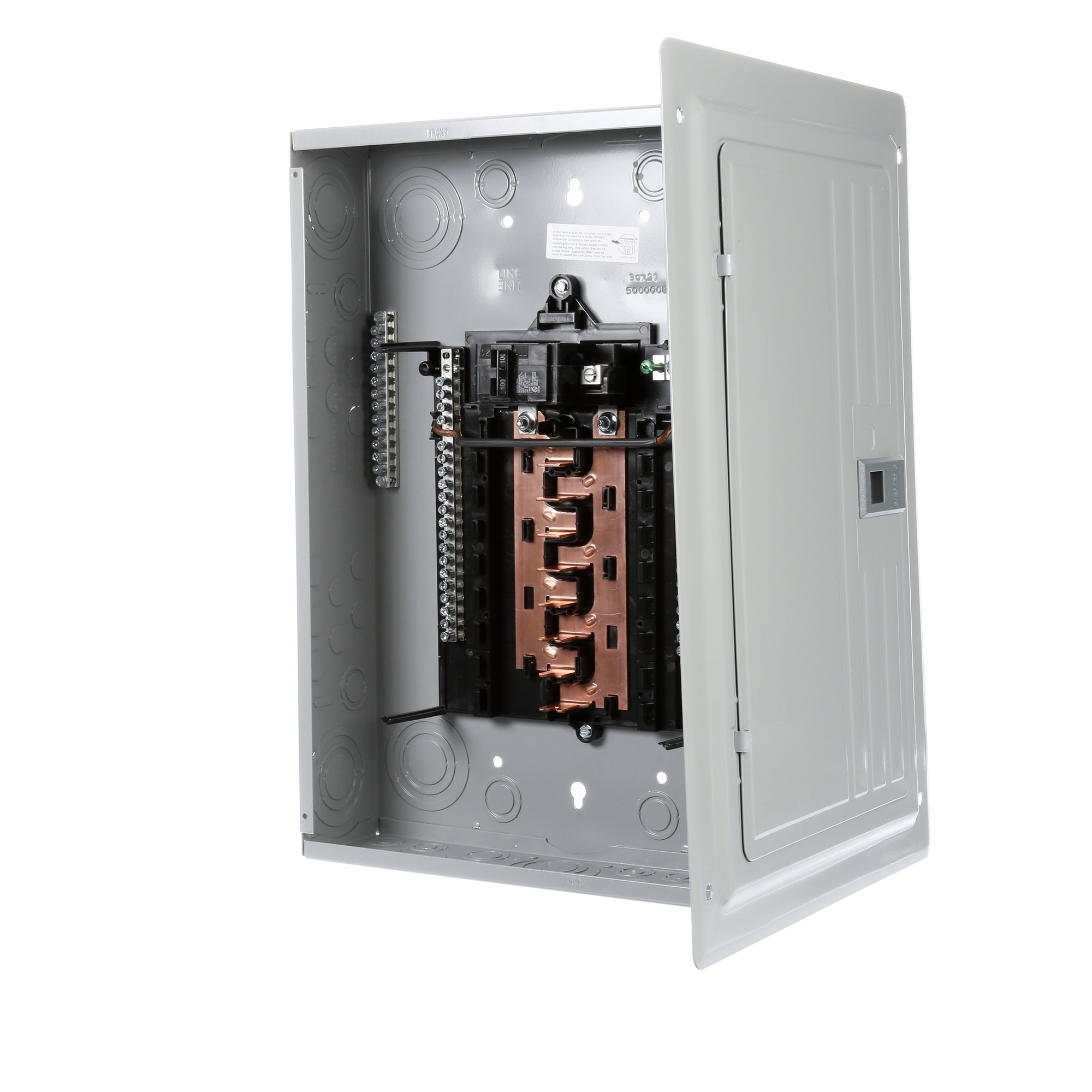 P1624B1100CU PL Series Single Phase Main Breaker Load Center, 120/240 V AC, 100 A, 22 kA Interrupt