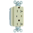 PlugTail Tamper-Resistant Surge ProtectiveDuplexReceptacle offers increased transient protection, reliability and protection notification (Audible Alarm with LED Indicator). 20amp 125volt, Ivory.