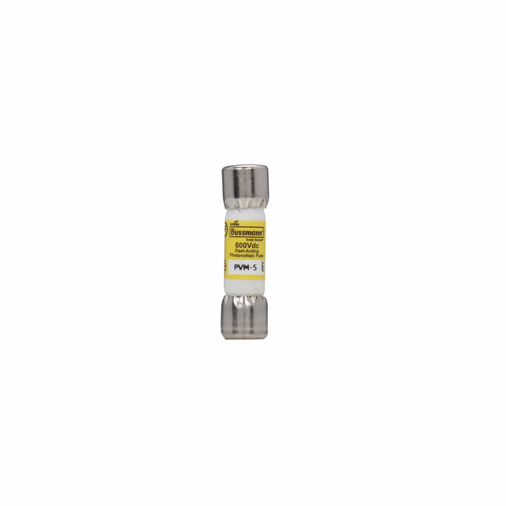 PVM-5 PVM Fast Acting, 5 A, 600 V DC, 50 kA Interrupt, Class: Midget, Cartridge Body