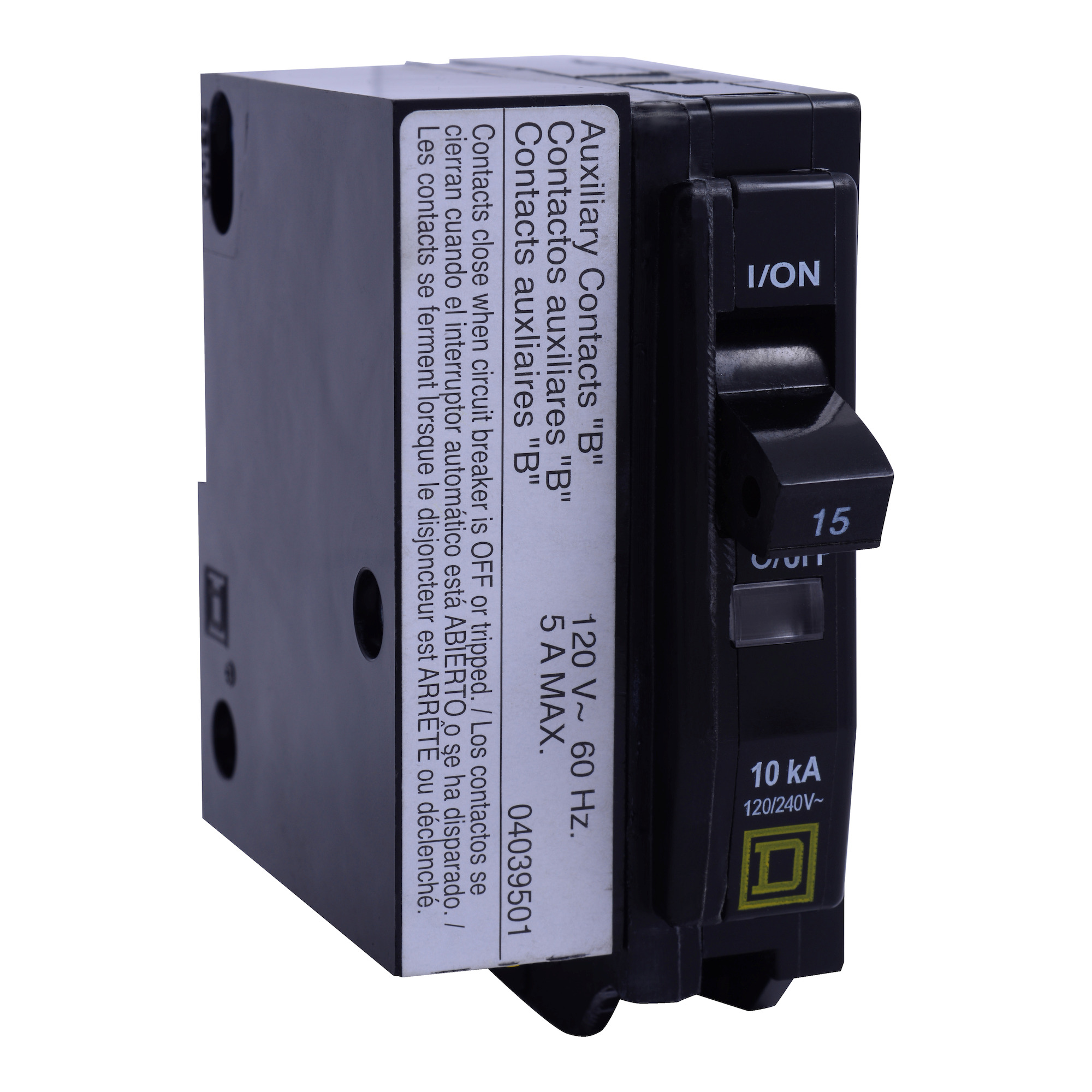 QO1201201 Miniature Circuit Breaker, 20 Amp, 1 Pole, 120/240V