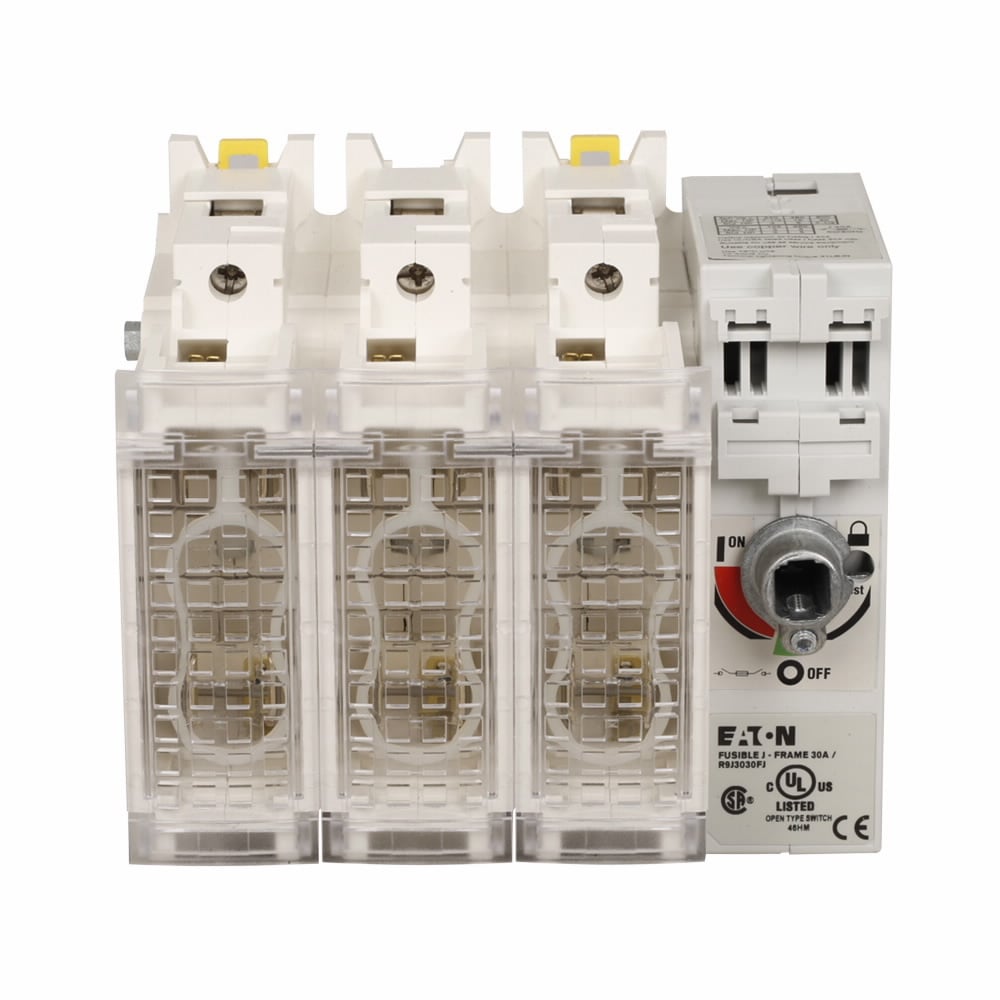 R9J3030FJ J -Frame Fusible Rotary Disconnect Switch, 600 V AC, 30 A, 20 hp, 22 hp, 3 Poles