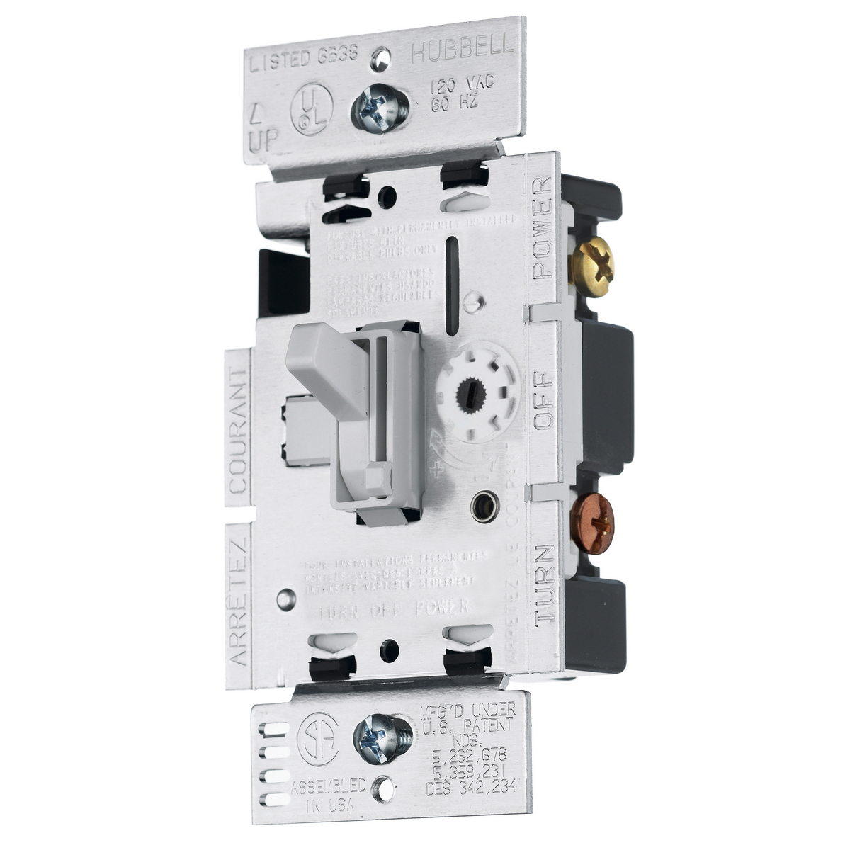 RAYCL153PW 3-Way Standard Dimmer, 120 V AC, 12.5 A, 1 Poles, On/Off Operation, White