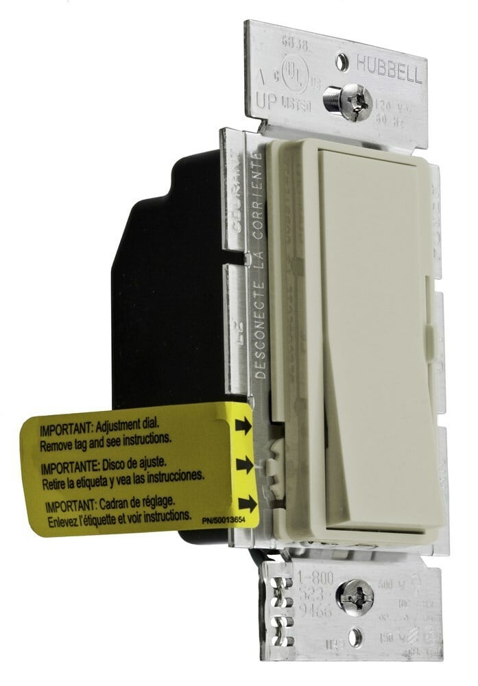 RDVCL153PI Standard Dimmer Switch, 120 VAC, 1.25 A, 1 Poles, 3-Way On/Off Operation, Ivory