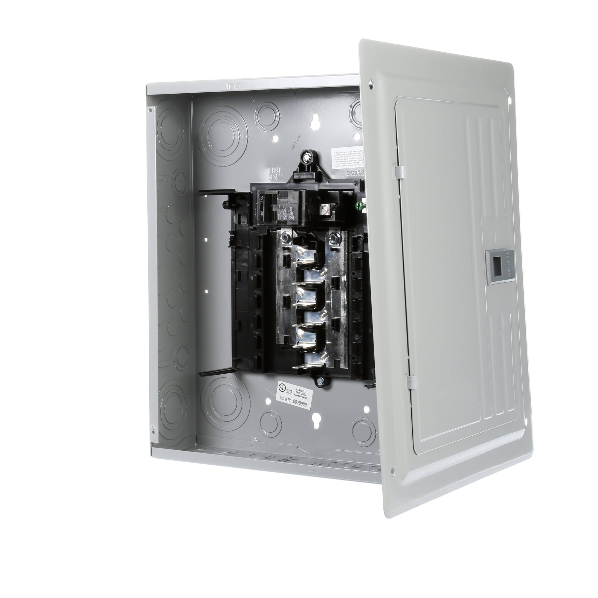 S1224B1100 ES Series Single Phase Main Breaker Load Center, 120/240 VAC, 100 A, 22 kA Interrupt