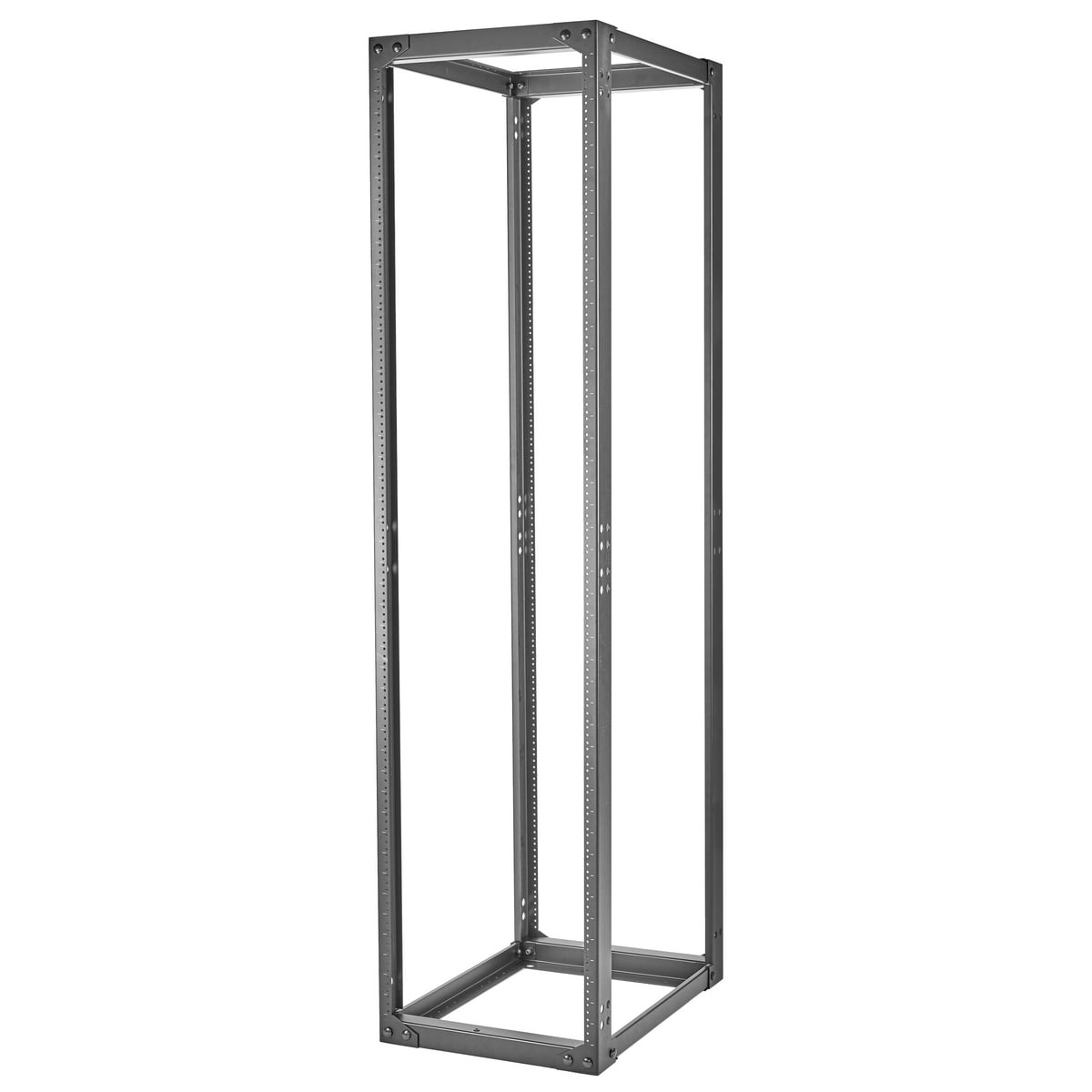 SF841929T 4-Post Floor Standing Server Rack Frame, 86 in H x 11 in W x 10 in D, Steel, Black