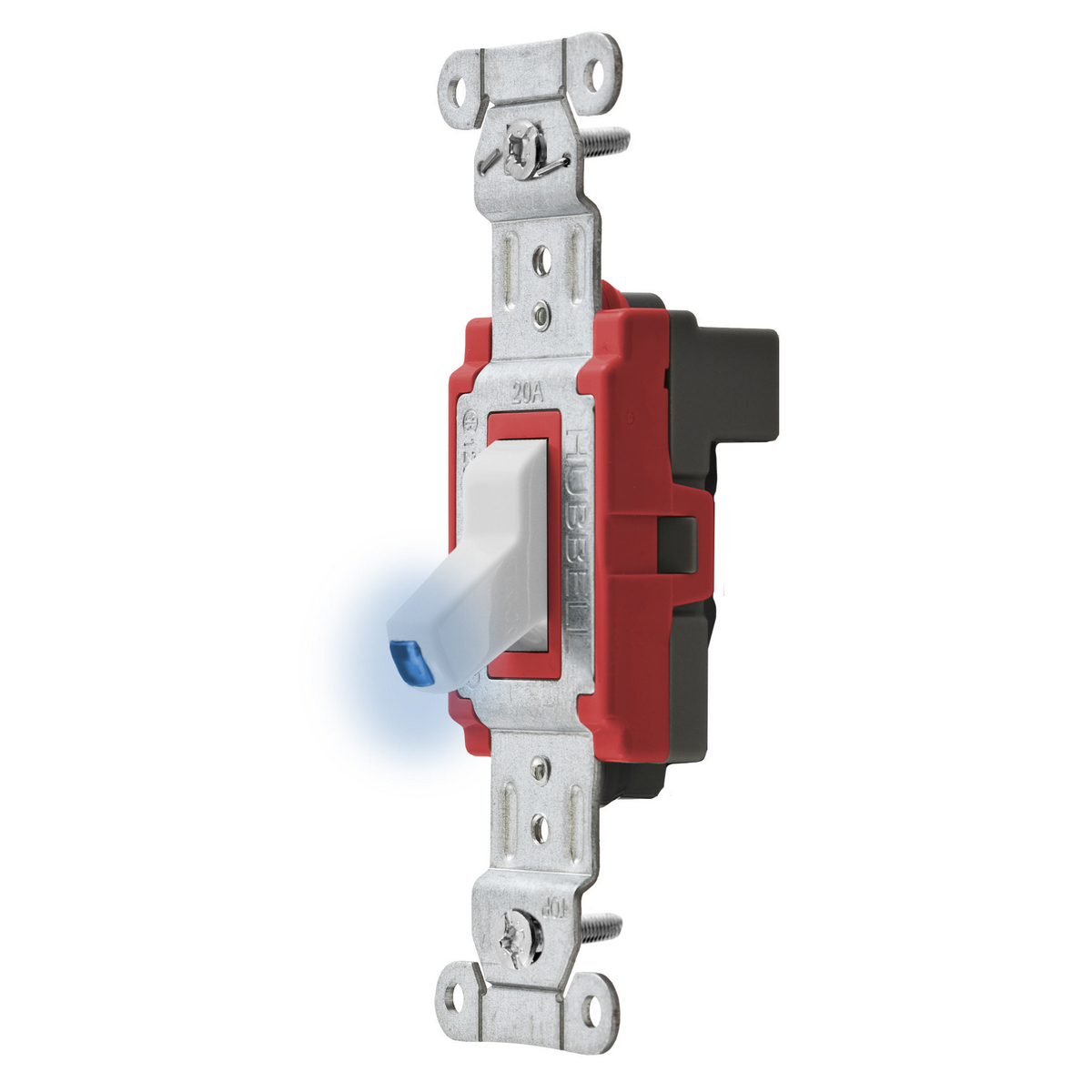 SNAP1221ILWNA Heavy Duty Illuminated Standard Toggle Switch, 120 to 277 V AC, 20 A, 5540 W Power Rating, 2-Position Contact