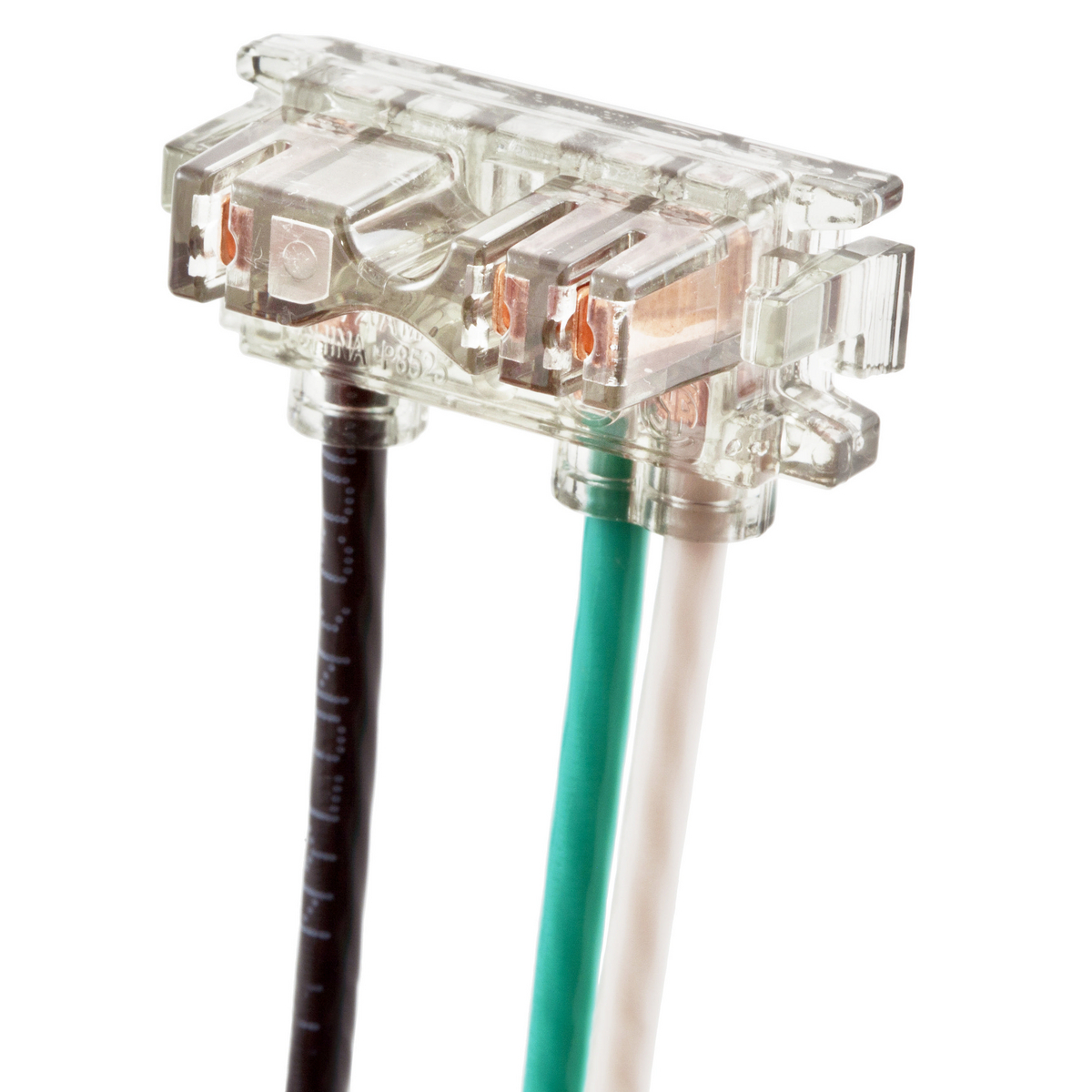 SNAP2RA 2-Pole Grounding Right Angled Standard Cord Mount Pigtailed Connector, 3 12 AWG Stranded Wire, For Use With Receptacle, Polycarbonate