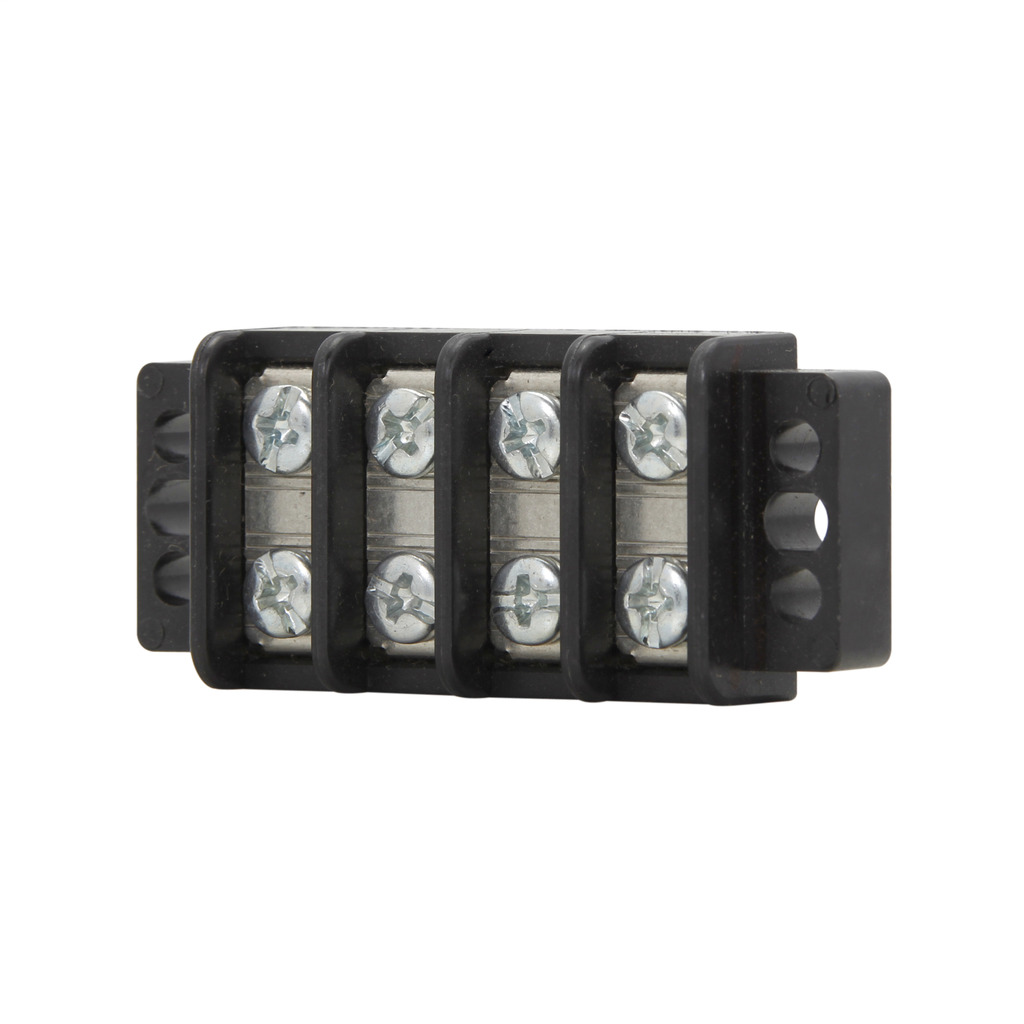 TB200-08SP Double Row Terminal Block Strips and Barrier Block, 300 V, 30 A, Black