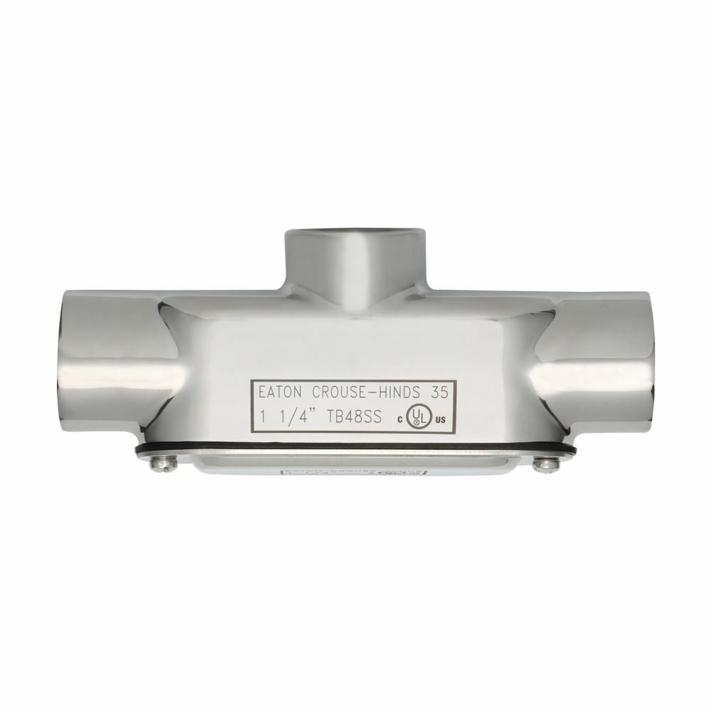 TB38SS Condulet Type T Conduit Outlet Body With Cover and Neoprene Gasket, 1 in Hub, 8 Form, 316 Stainless Steel
