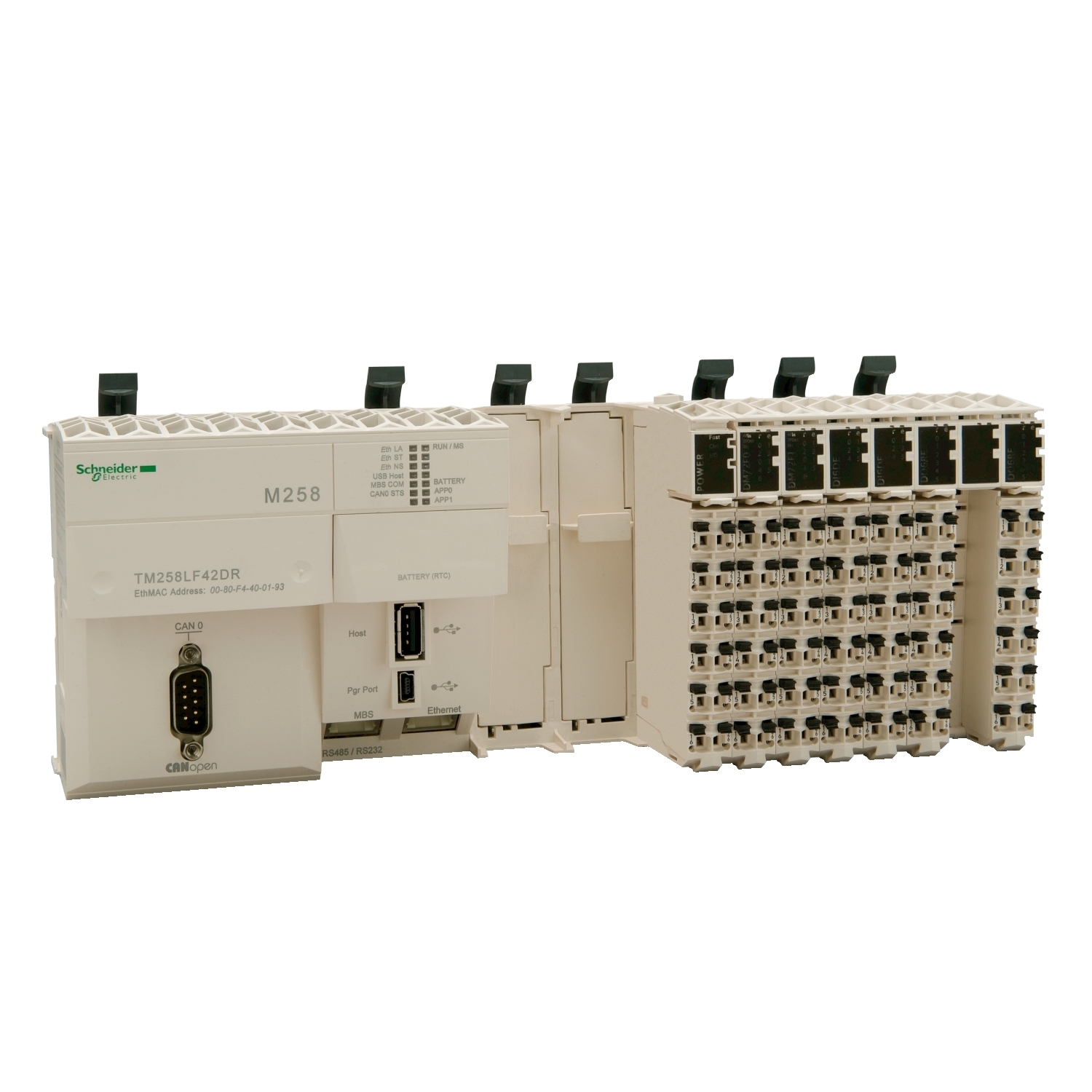 TM258LF42DR Modicon Logic Controller, 20.4 to 28.8 VAC, 24 VDC, 4 mA, 26 Inputs, 16 Outputs