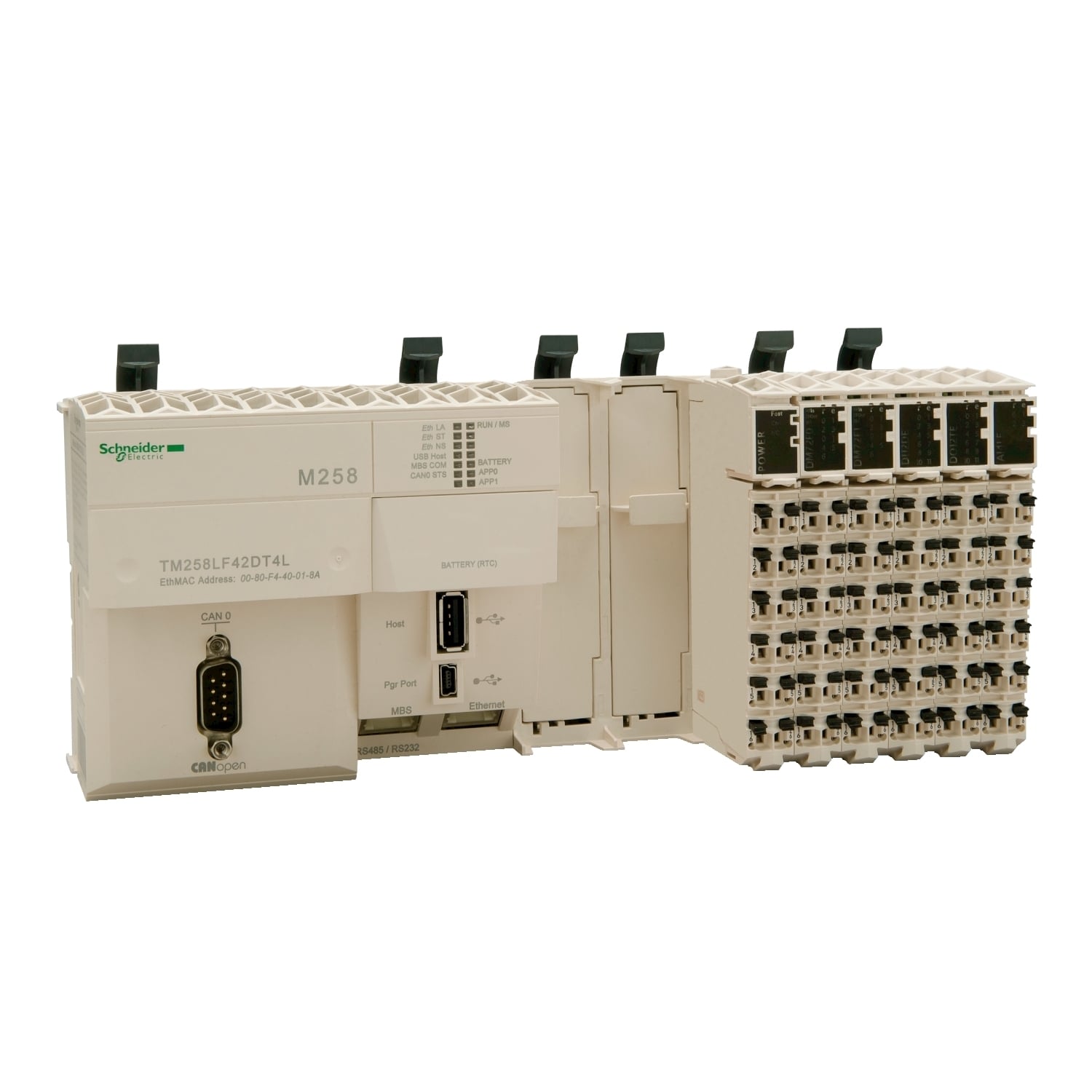 TM258LF42DT4L Modicon Logic Controller, 24 V DC, 4 mA, 4 Inputs, 16 Outputs