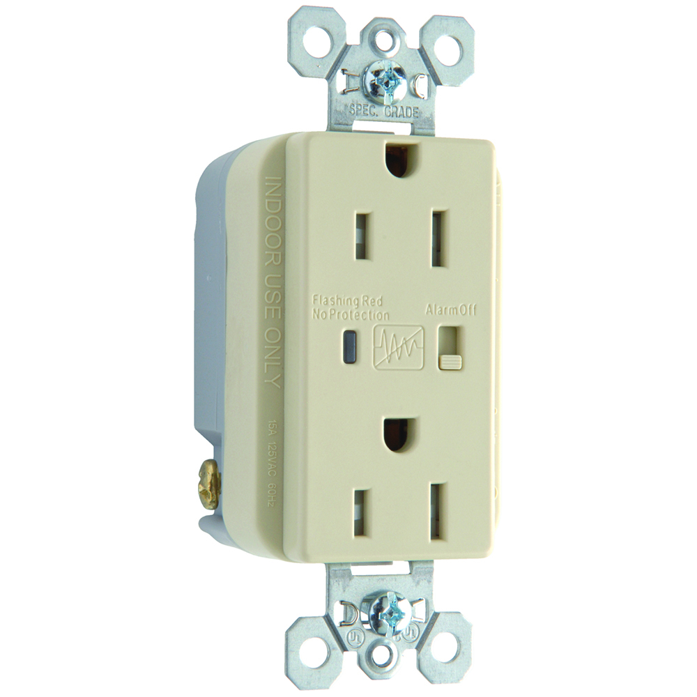 TR5262ISP  Extra Heavy Duty Surge Protective Duplex Receptacle, Ivory