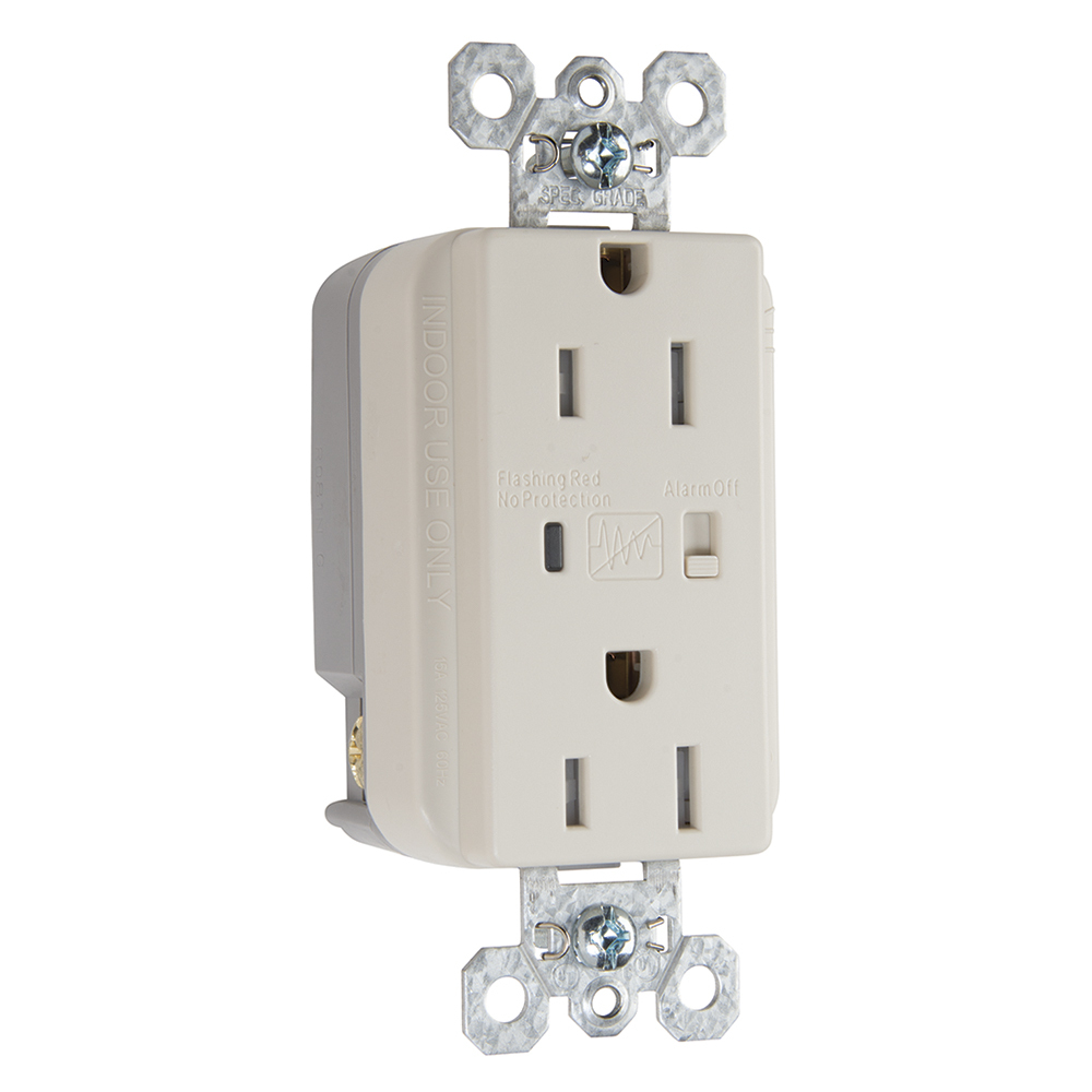 TR5262LASP  Extra Heavy Duty Surge Protective Duplex Receptacle, Light Almond