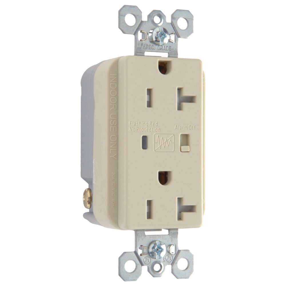 TR5362ISP 20 Amp 125V Extra Heavy Duty Surge Protective Duplex Receptacle, Ivory