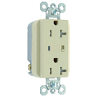 Tamper-Resistant Extra Heavy-Duty Surge ProtectiveDuplexReceptacle offers increased transient protection, reliability and protection notification (Audible Alarm with LED Indicator). Back and, Side Wire, 20amp 125volt, Ivory.