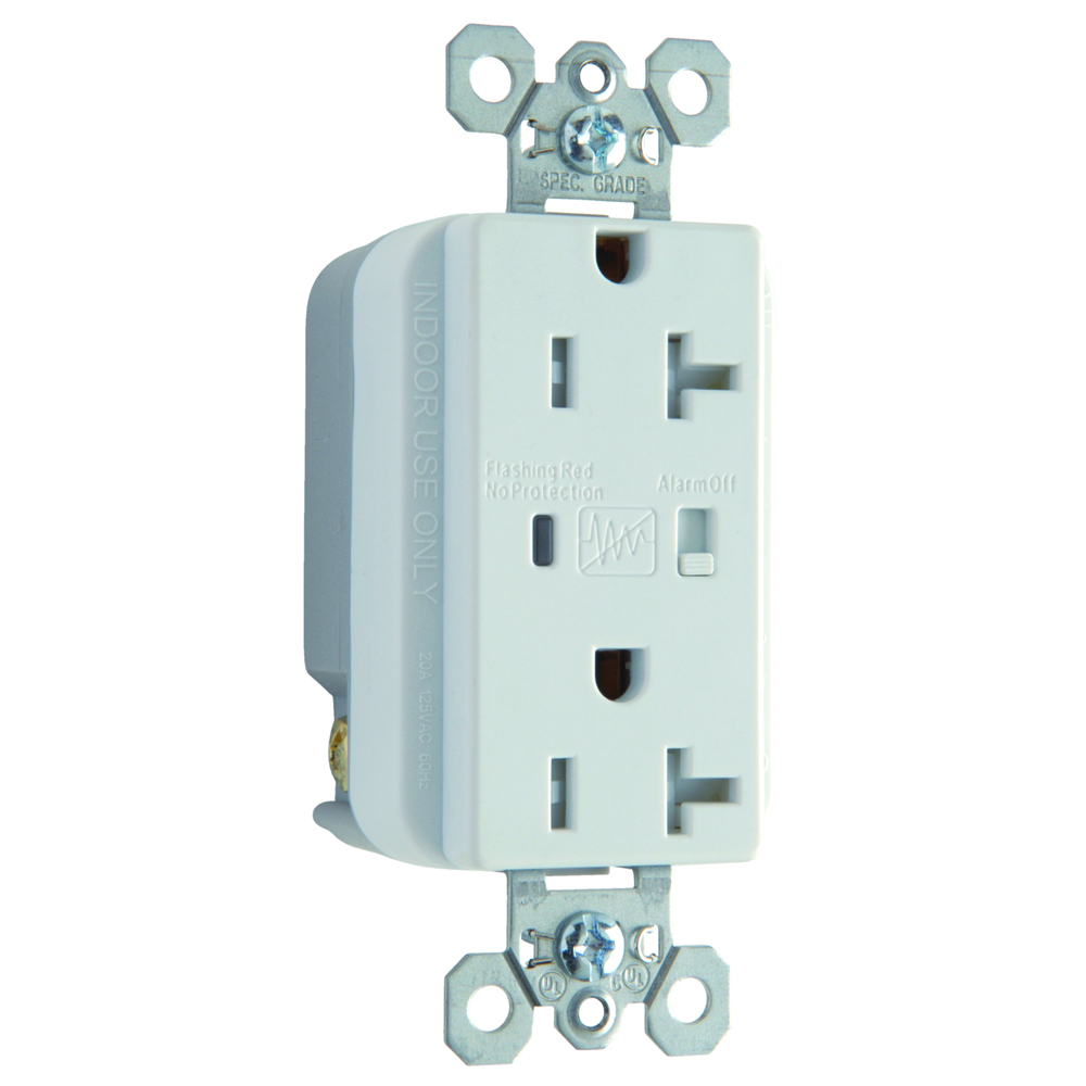 TR5362WSP 20 Amp 125V Extra Heavy Duty Surge Protective Duplex Receptacle, White