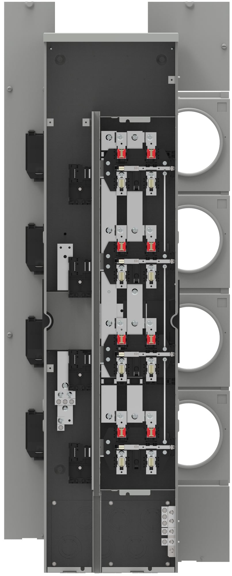 WMM41125J Power Module WMM, 4 Gang, 5 Jaw, 1 Phase, 3 Wire, Indoor/Outdoor, 125 Amp, O/DR Ringed