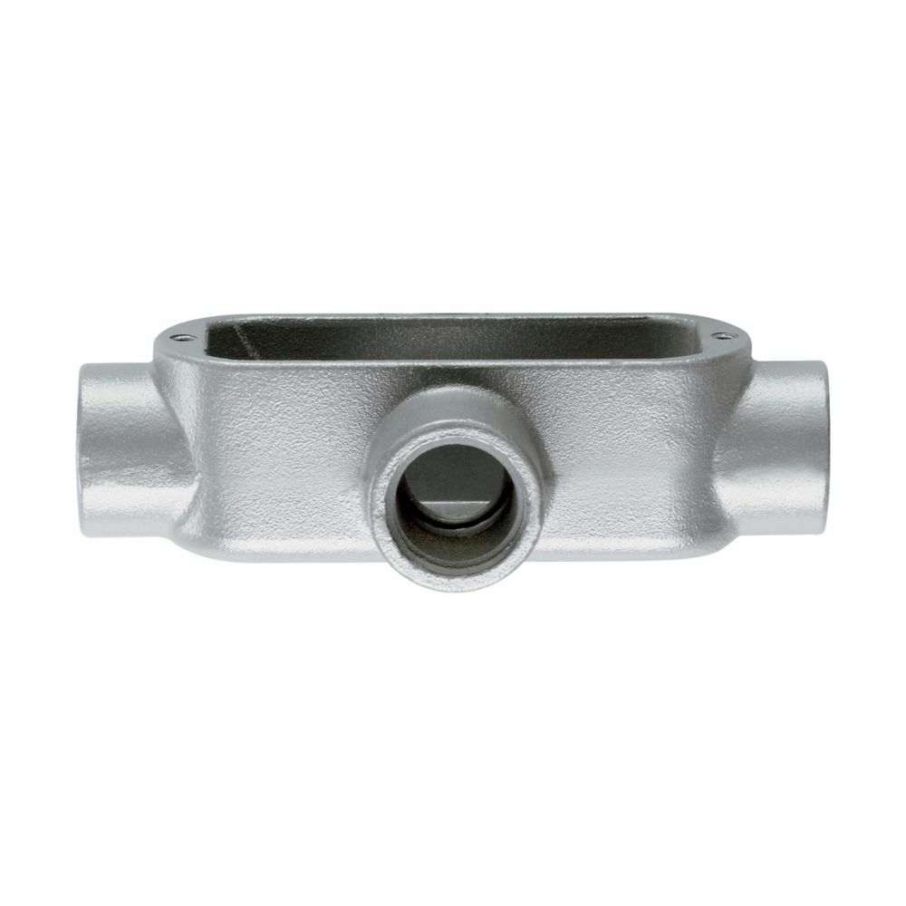 X100MHDG Condulet Type X Conduit Outlet Body, 1 in Hub, 5 Form, 15 cu-in Capacity, Malleable Iron, Aluminum Acrylic Painted/Electro-Galvanized