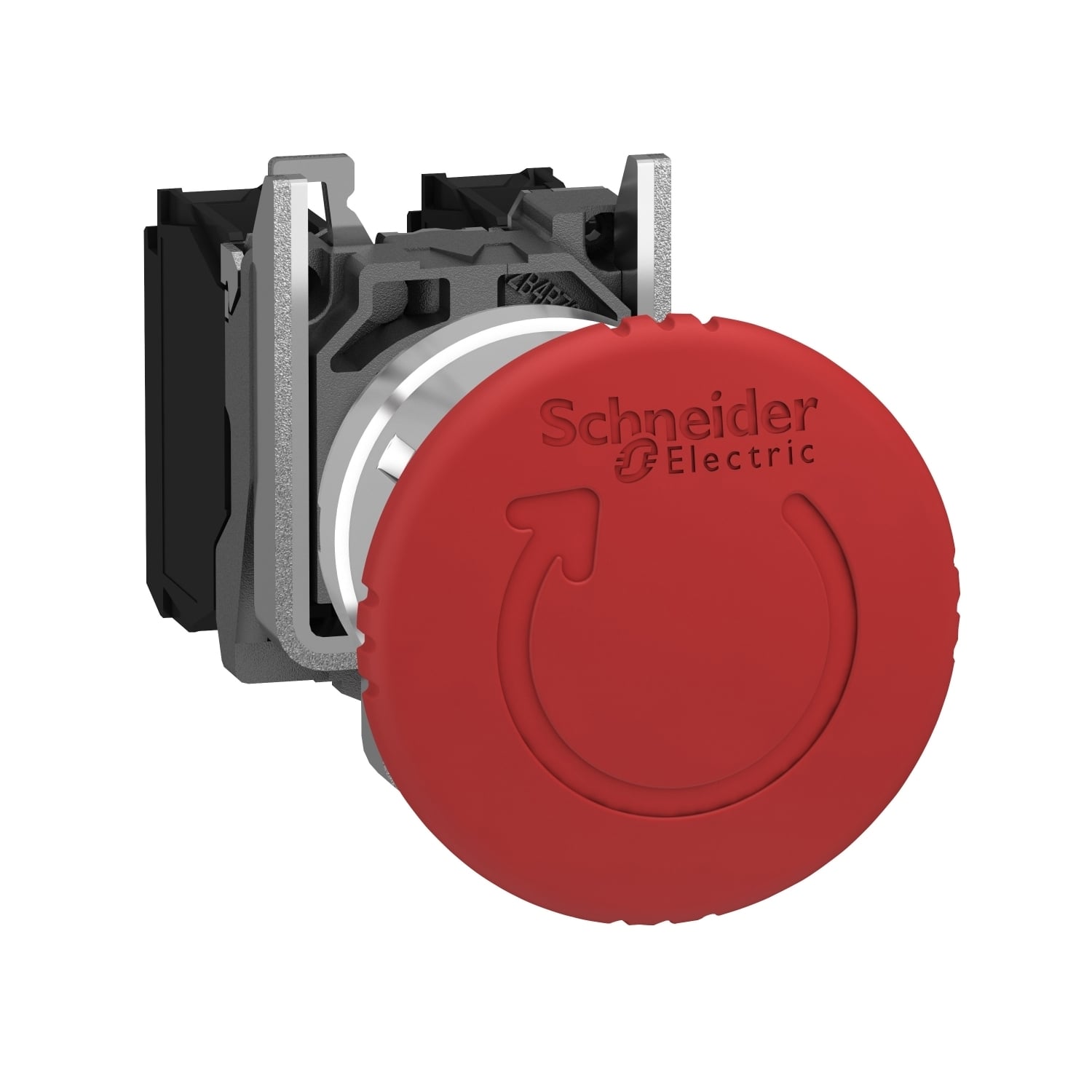 XB4BS8444 Harmony Non-Illuminated Pushbutton, 22 mm, 2NC Contact, Red