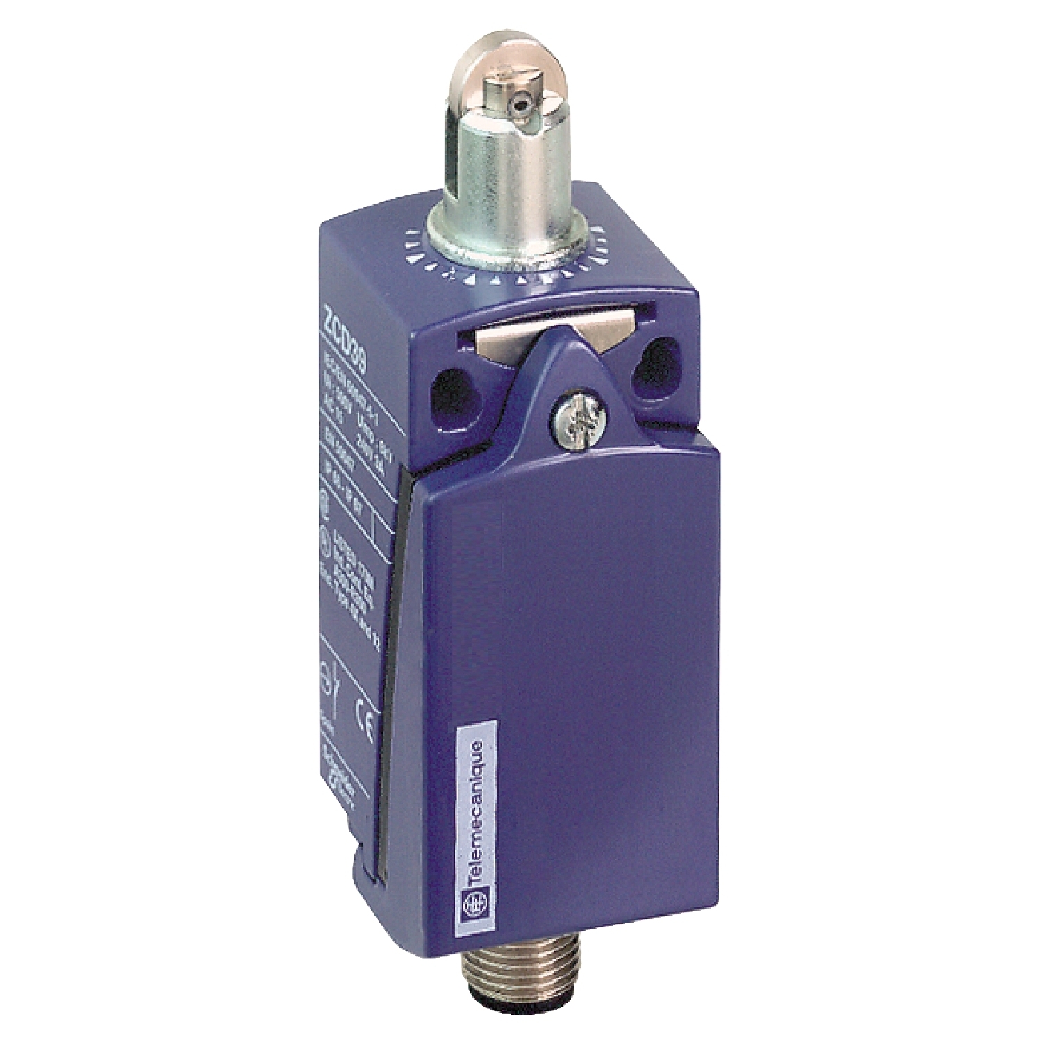 XCKD2102M12 OsiSense XC Standard Format Fixed XC Limit Switch, 240 V AC, 10 A, Roller Plunger Spring Return Actuator, 1NO-1NC Contact, 2 Poles