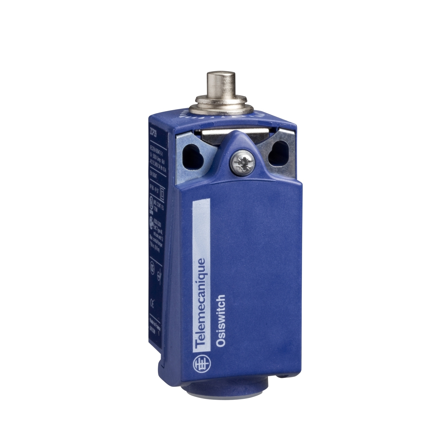 XCKP2110G11 OsiSense Compact Fixed Light Duty Standard Format Limit Switch, 240 V AC, 3 A, Top Push Rod Plunger Actuator, 1NO-1NC Contact, 2 Poles