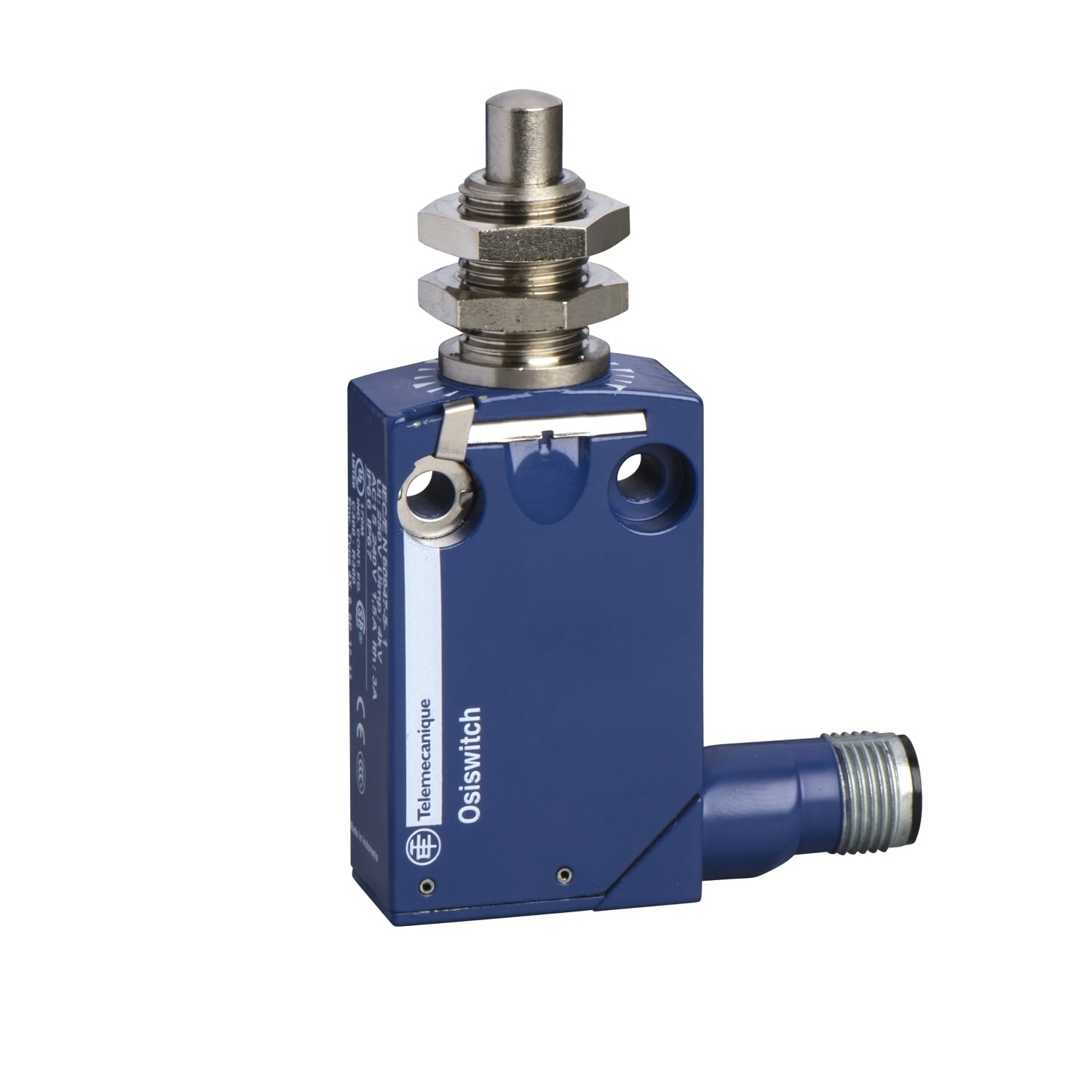 XCMD21F0M12 OsiSense XC Standard Format Plug-In Limit Switch, 240 V AC, 1.5 A, Spring Return Plunger Actuator, 1CO Contact, 1 Poles