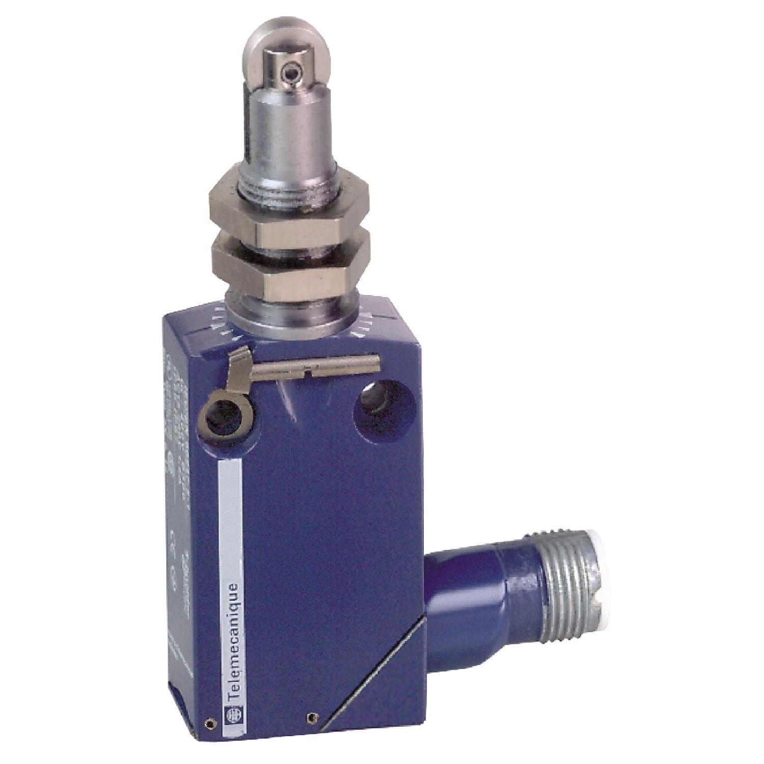 XCMD21F2M12 OsiSense Heavy Duty Miniature Standard Format Limit Switch, 240 V AC/250 V DC, 3 A, M12 Threaded Roller Plunger Head Actuator, 1NO-1NC Contact, 1 Poles