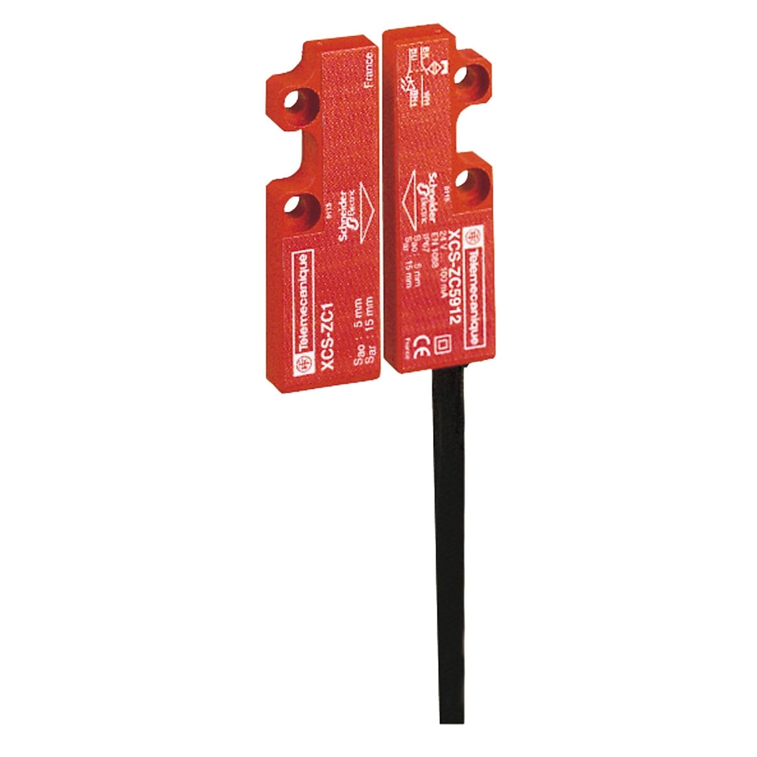 XCSDMC79010 Preventa Staggered Magnet Switch, 0.28 in W x 0.63 in D x 2.01 in H Coded Magnetic Actuator, 2NC Contact, Rhodium Contact