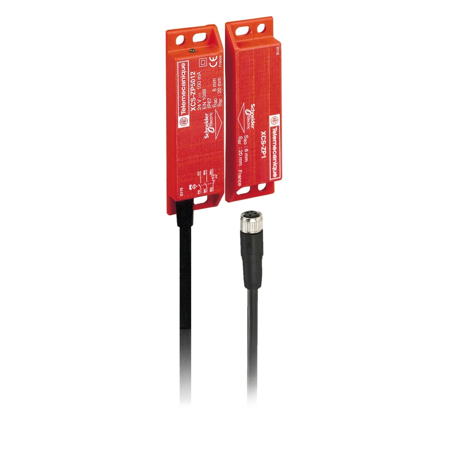 XCSDMP790L01M12 Preventa 3-Direction 2-Pole Standard Safety Interlock Switch, Coded Magnetic Actuator, 100 mA at 24 V DC Contact, 2NC Contact, Rhodium Contact