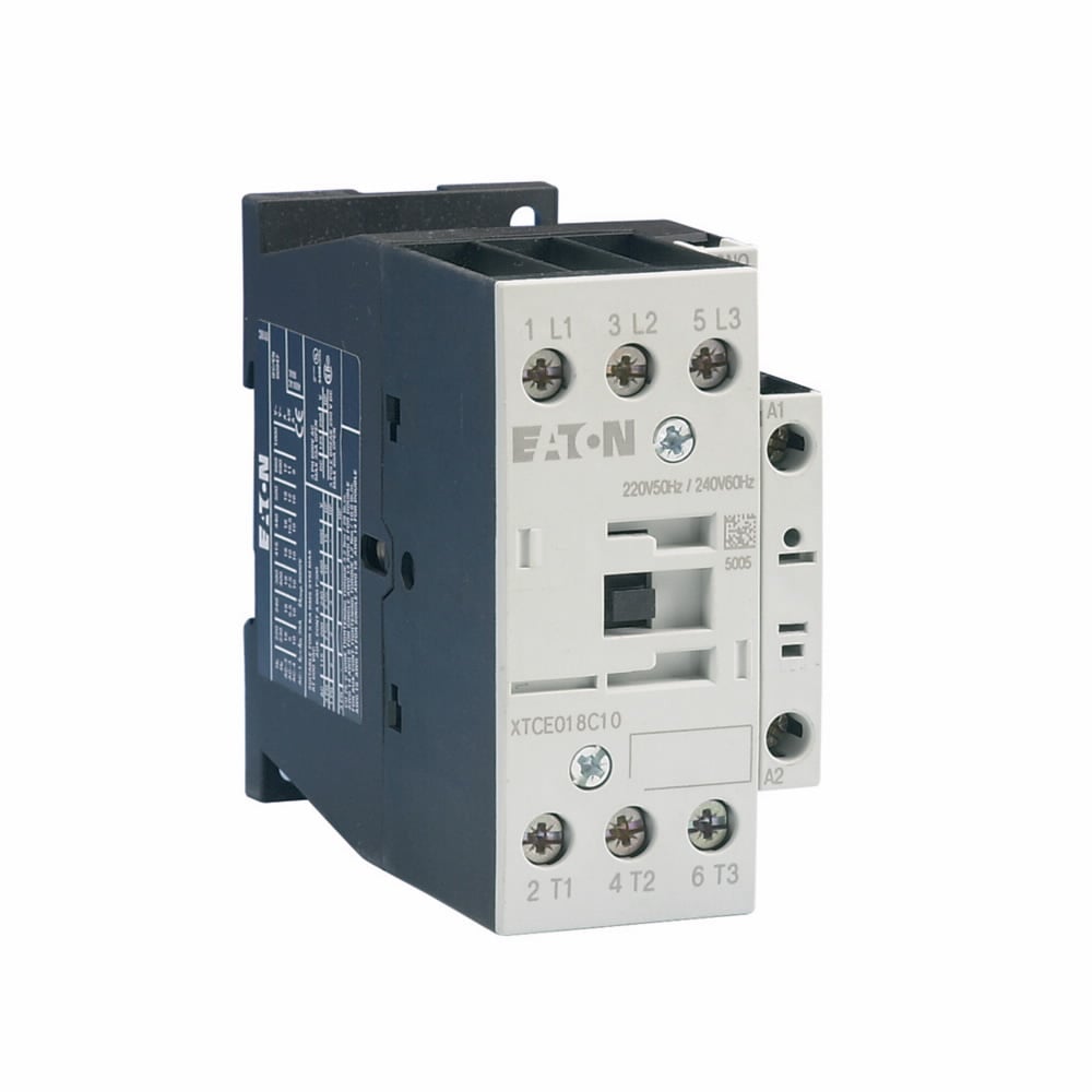 XTCE025C10A Full Voltage Non-Reversing IEC Contactor, 110/120 V AC V Coil, 25 A, 1NO Contact, 3 Poles