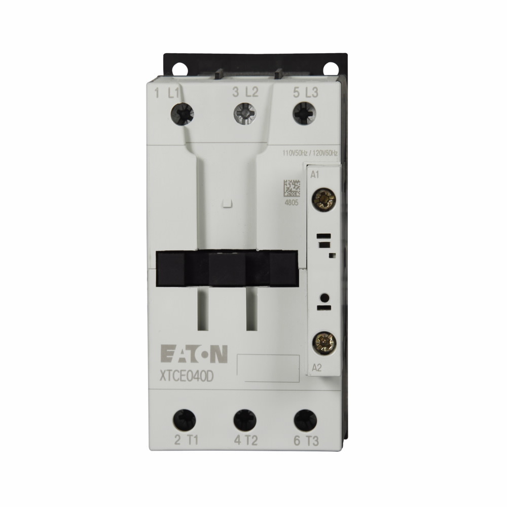 XTCE040D00A Full Voltage Non-Reversing IEC Contactor, 110/120 V AC V Coil, 40 A, 0NO-0NC Contact, 3 Poles