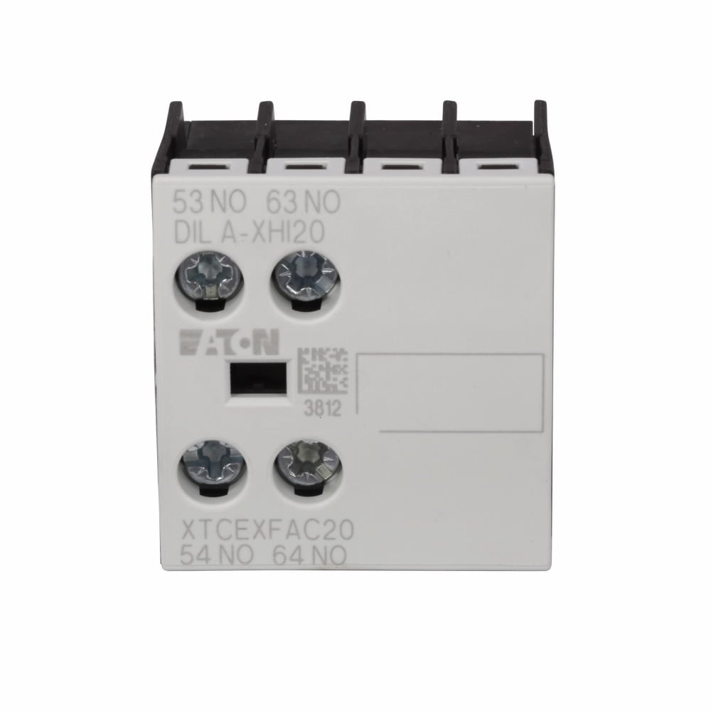 XTCEXFAC20 2-Pole Auxiliary Contact, 220/230/240/380/400/415/500 V AC, 1.5/3/6 A, 2 Contacts