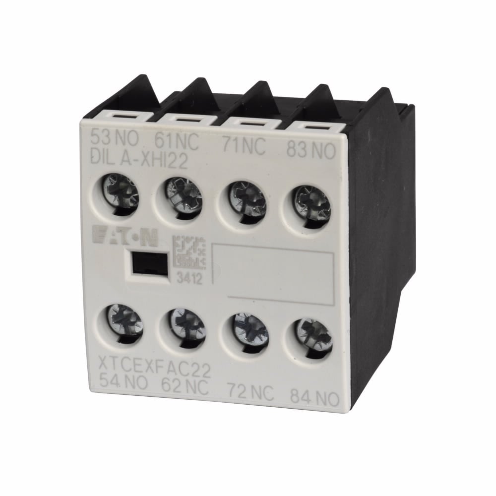 XTCEXFAC22 4-Pole Auxiliary Contact, 600 VAC, 220 VDC, 16 A, 4 Contacts