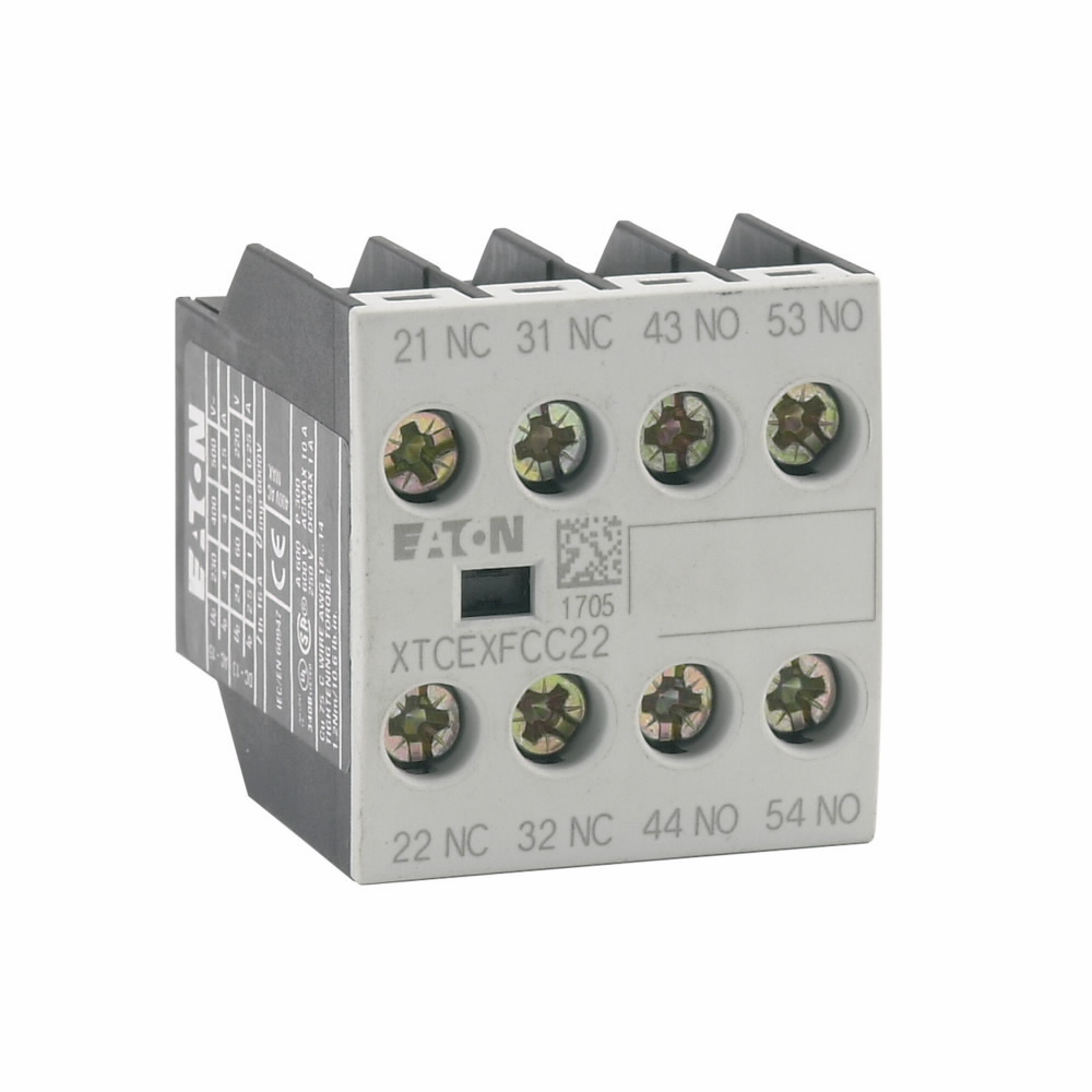 XTCEXFCC22 4-Pole Auxiliary Contact, 500 V AC, 1.5 to 6 A, 4 Contacts