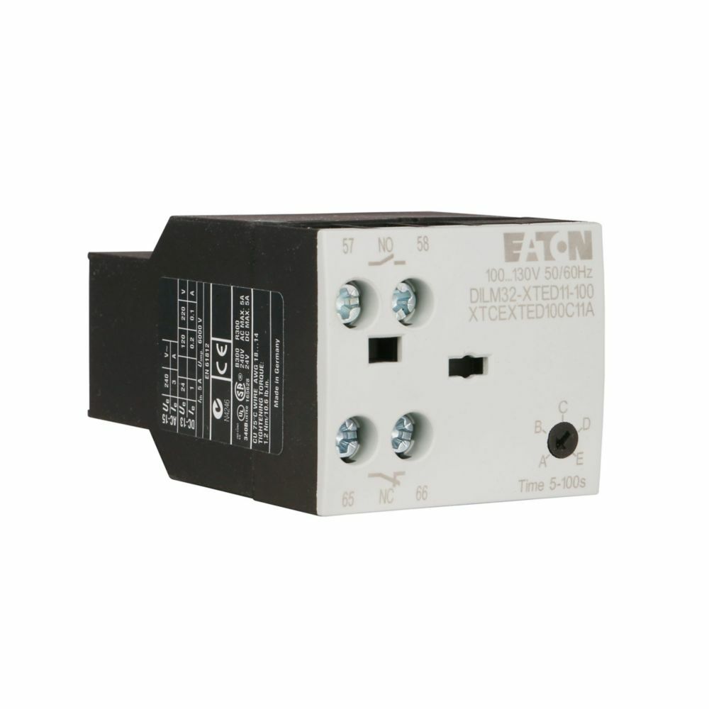 XTCEXTEEC11T Electric Timer Module, For Use With XTCE Series B and C-Frame IEC Contactor and XTRE10B Series Control Relay