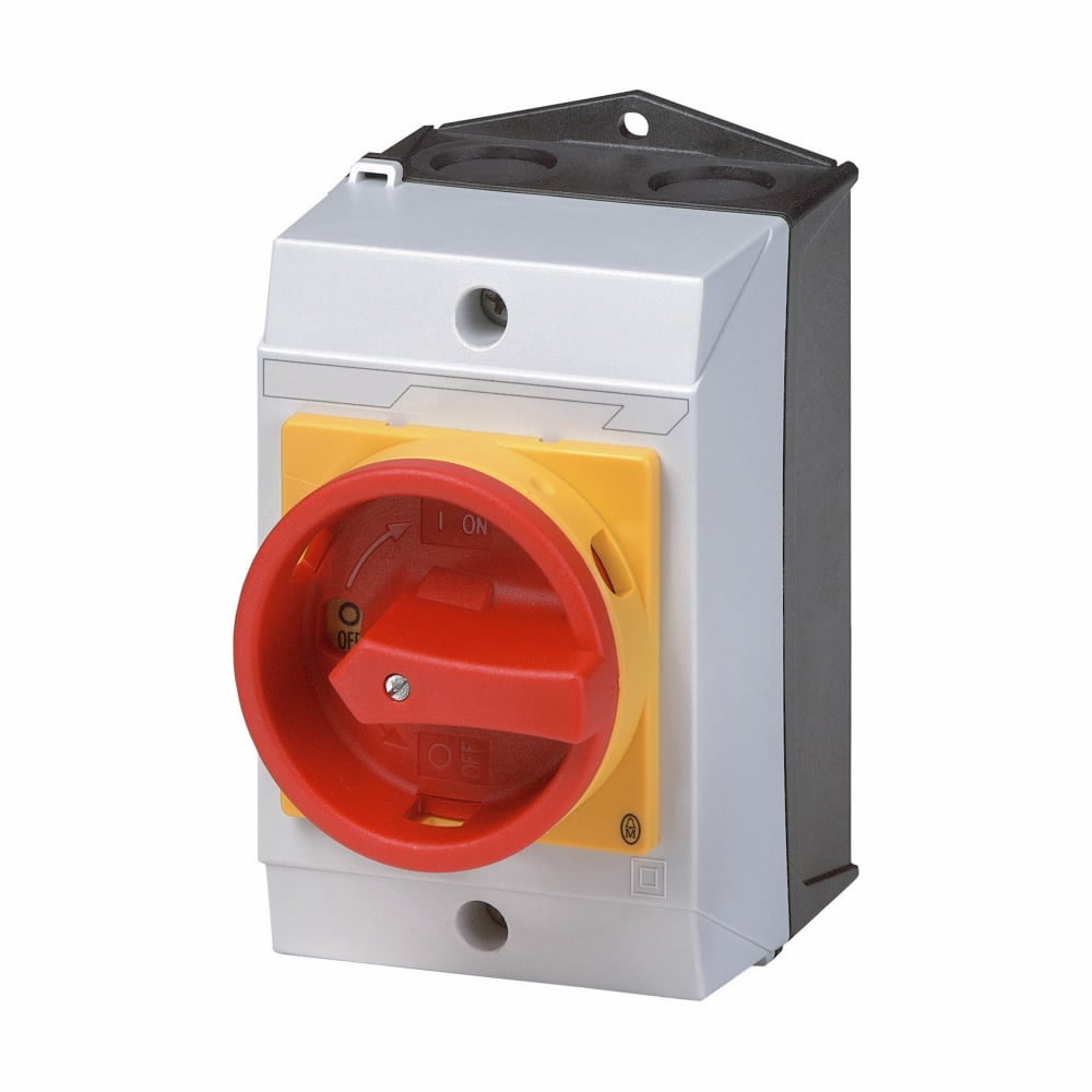 XTPAXENAS55RY Insulated Enclosure With Red/Yellow Rotary Handle, NEMA 1/12/3R NEMA Rating, 6.3 in H x 3.94 in W x 5.12 in D