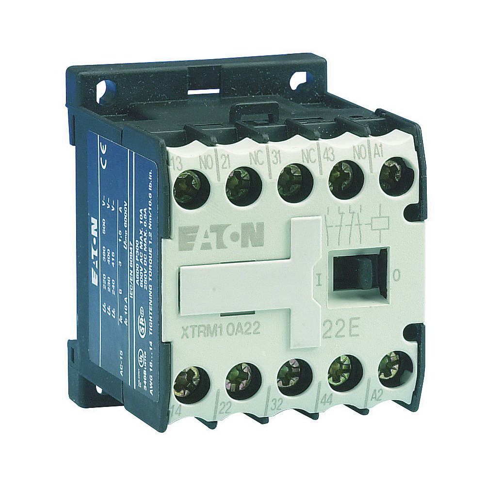 XTRM10A22C Miniature IEC Control Relay, 10 A, 10 Pin, 2NO-2NC 2 Form A/2 Form B Contact, 415/480 VAC V Coil