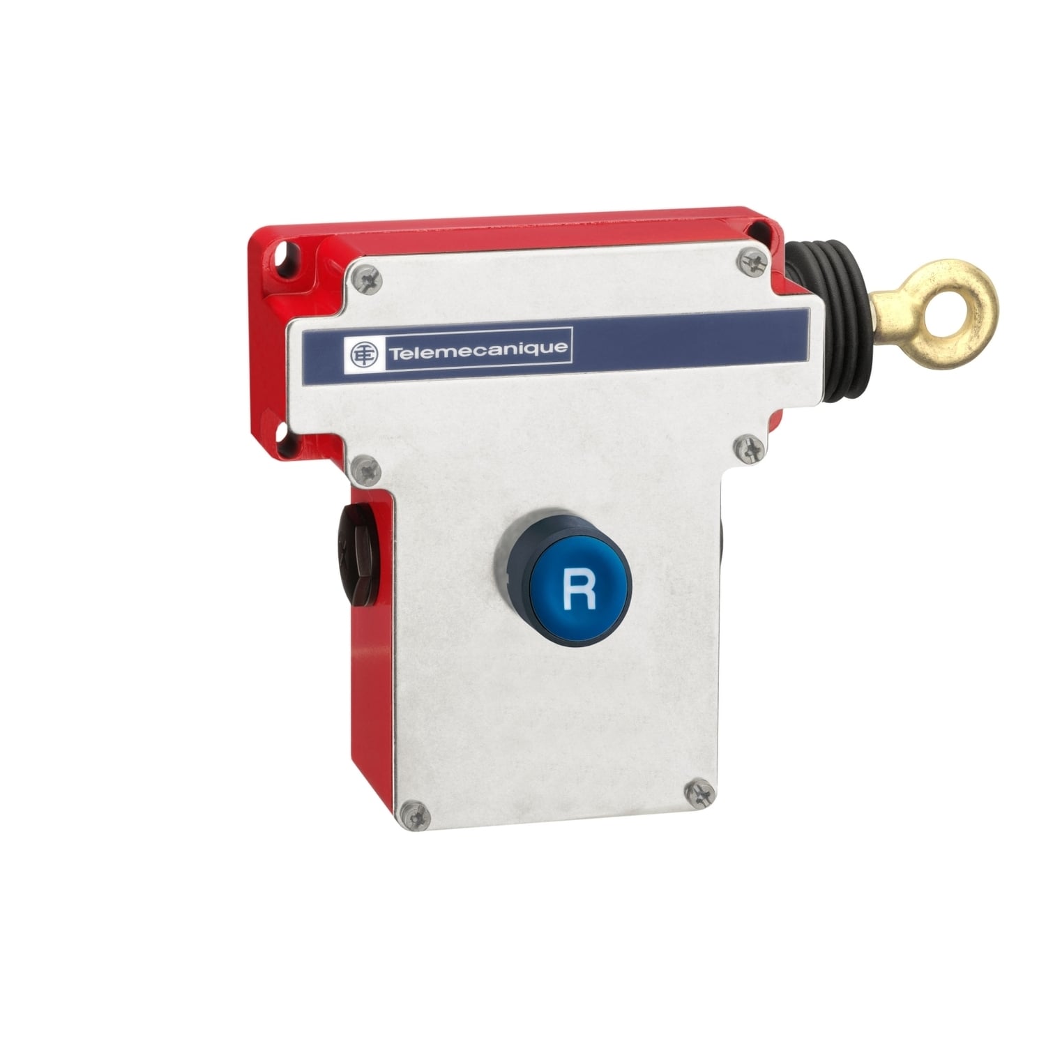 XY2CE1A190H7 Preventa XY2-CE Latching Emergency Stop Rope Cable Pull Switch, 240 V AC, 3/10 A, 1NO-1NC Contact