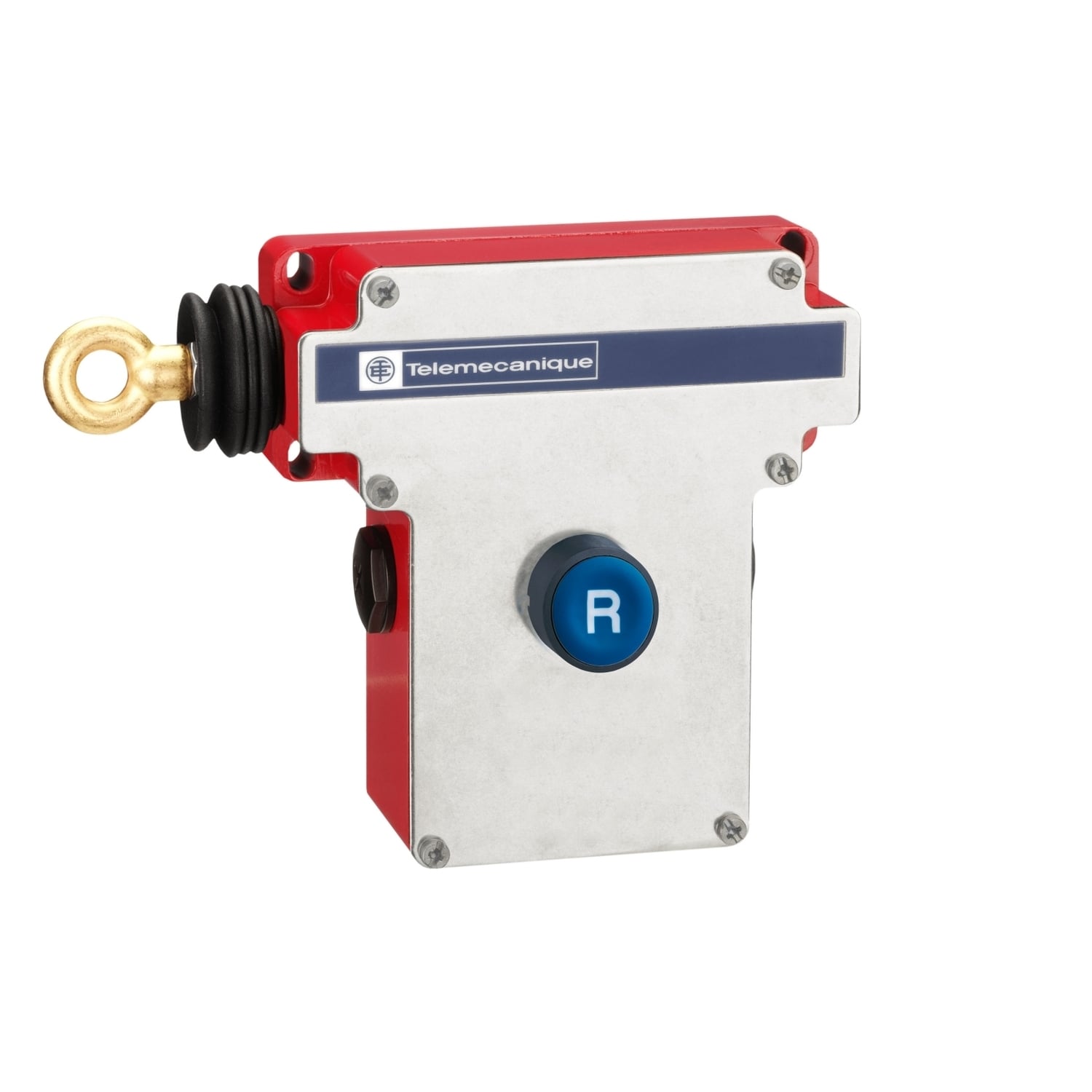 XY2CE2A190H7 Preventa Latching Emergency Stop Rope Cable Pull Switch, 300 V AC, 10 A, 1NO-1NC Contact