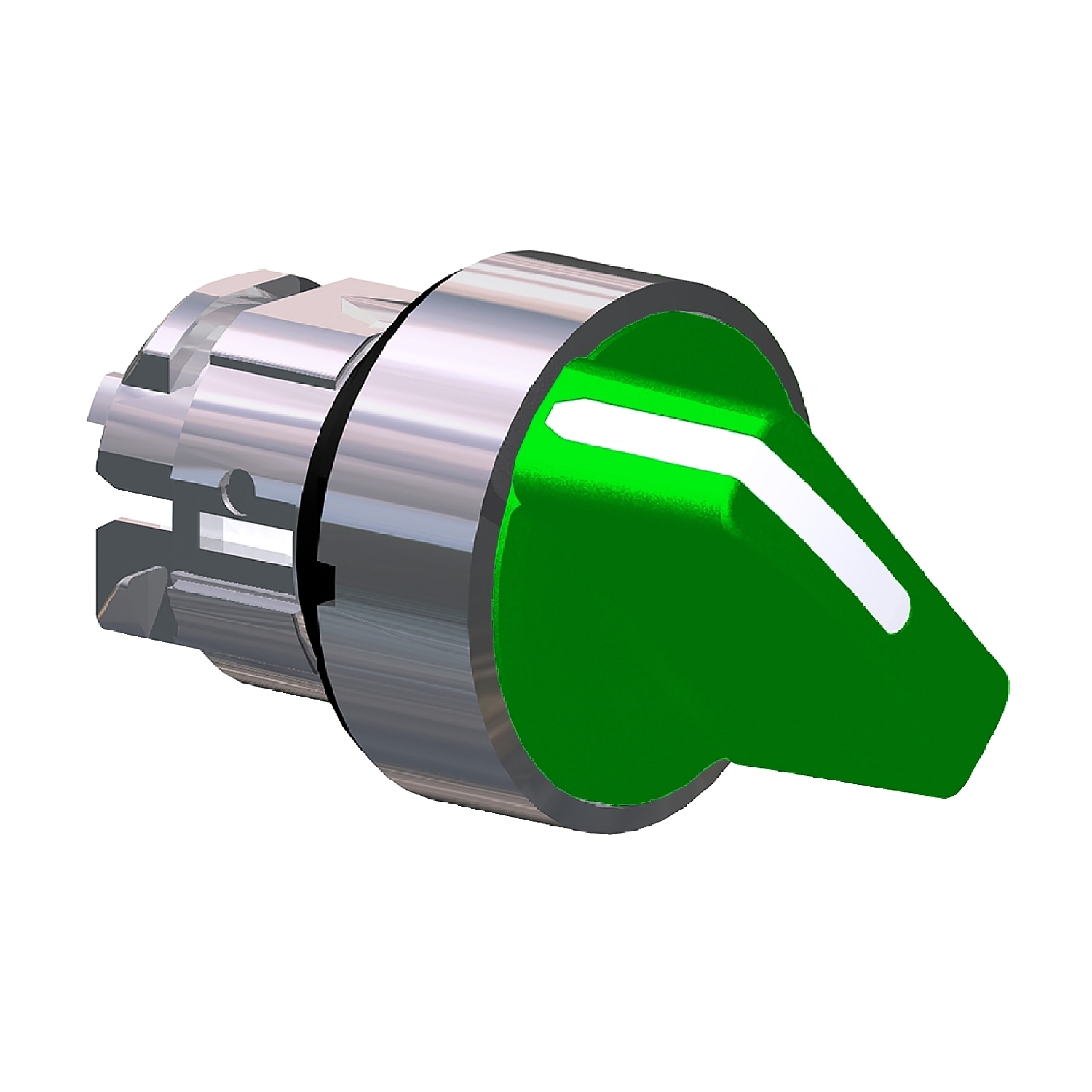 ZB4BD203 Harmony 2-Position 90 deg Non-Illuminated Stay Put Selector Switch Head With Standard Handle, 22 mm, Round Shape, Chromium Plated Metal, Green