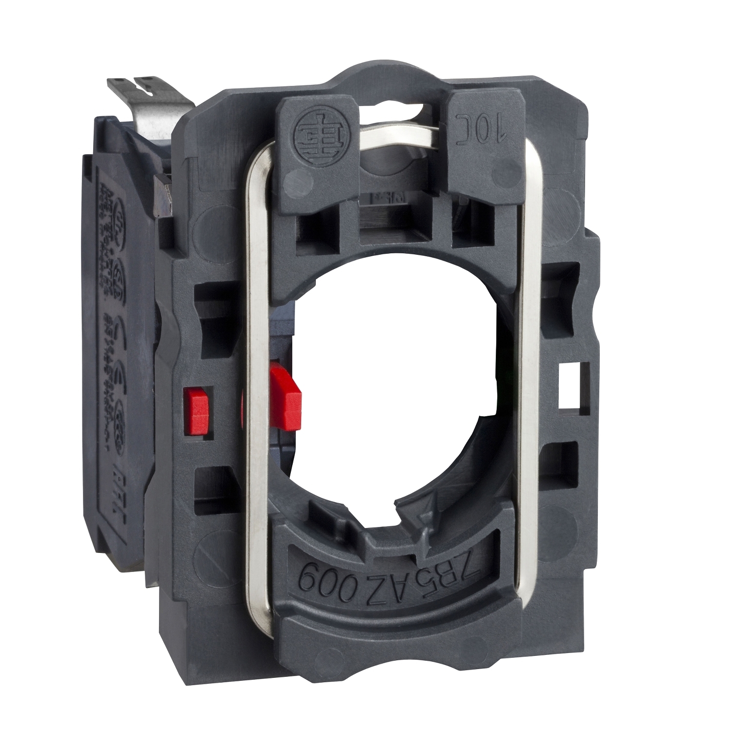 ZB5AZ1023 Harmony Single Contact Block With Body and Fixing Collar, 1NC Contact, 3 A at 240 VAV Contact, Silver Alloy Contact, Slow Break Action