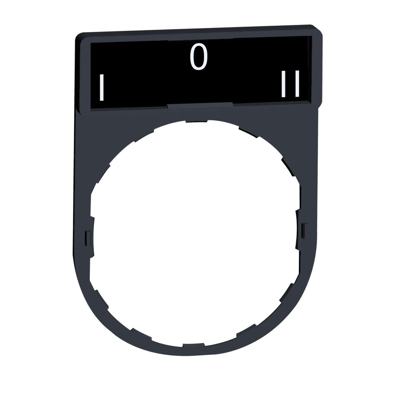 ZBY2186 Harmony Marked Legend Plate, 27 mm H x 8 mm W, Plastic, Black/Red Field