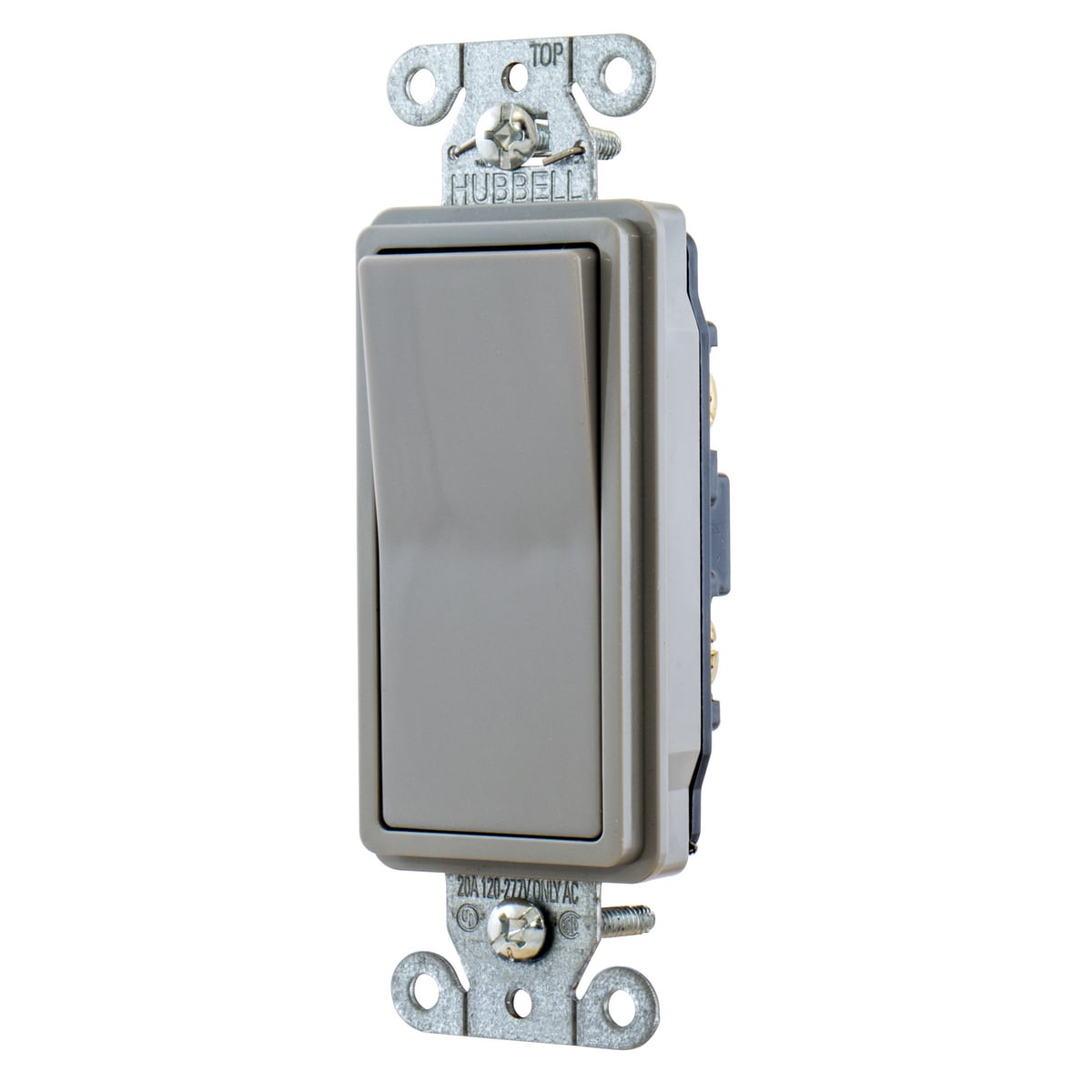 DS120GY Decorator General Purpose Standard Rocker Switch, 120 to 277 V AC, 20 A, 5540 W Power Rating, 2 Position Contact